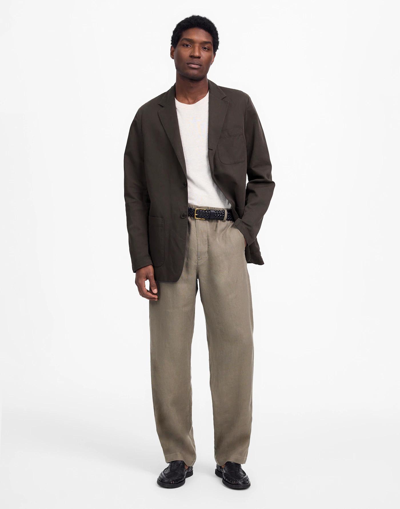 Unstructured Blazer in Cotton-Linen Blend Product Image