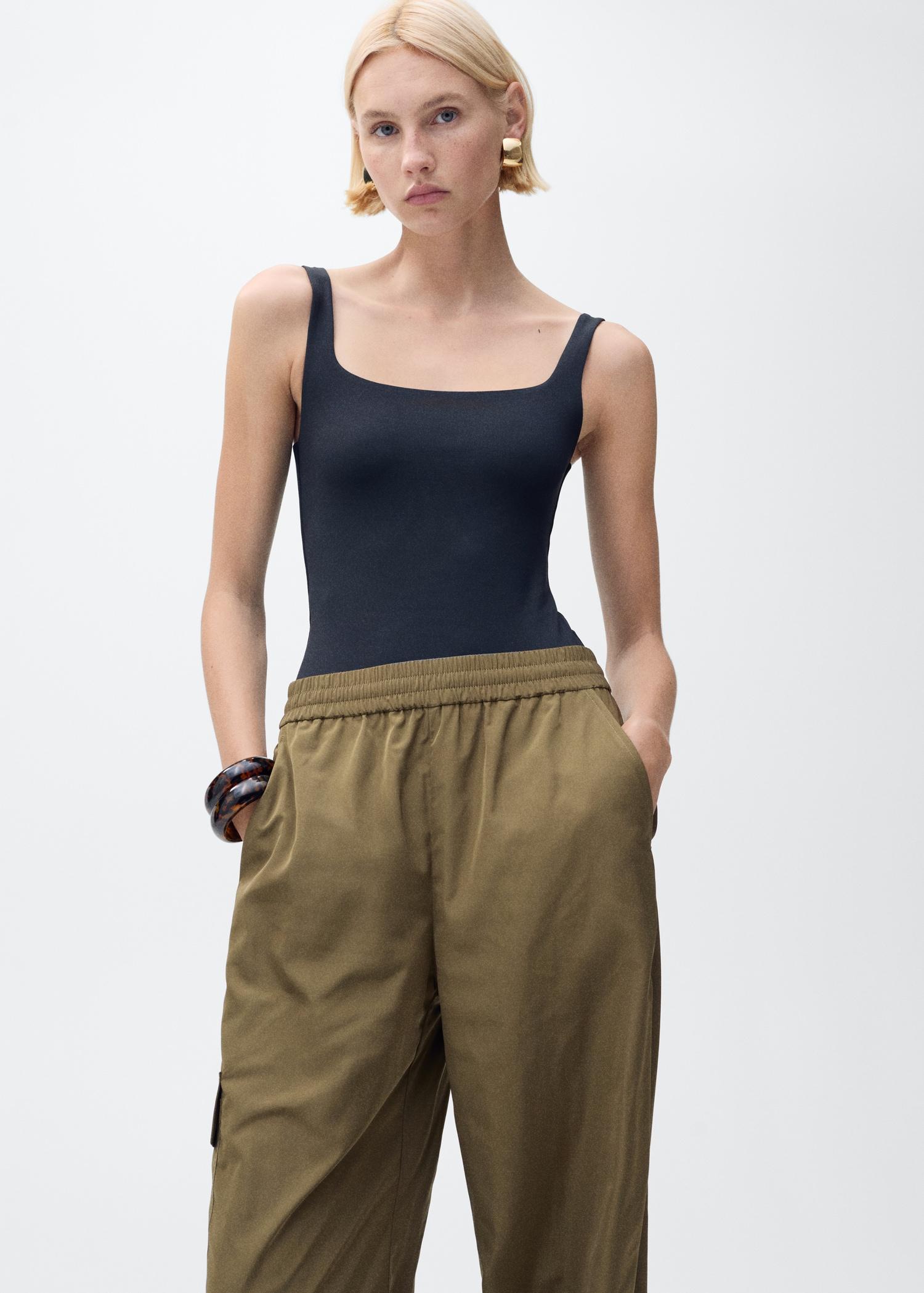 Cargo pants with adjustable hem - Women | MANGO USA Product Image