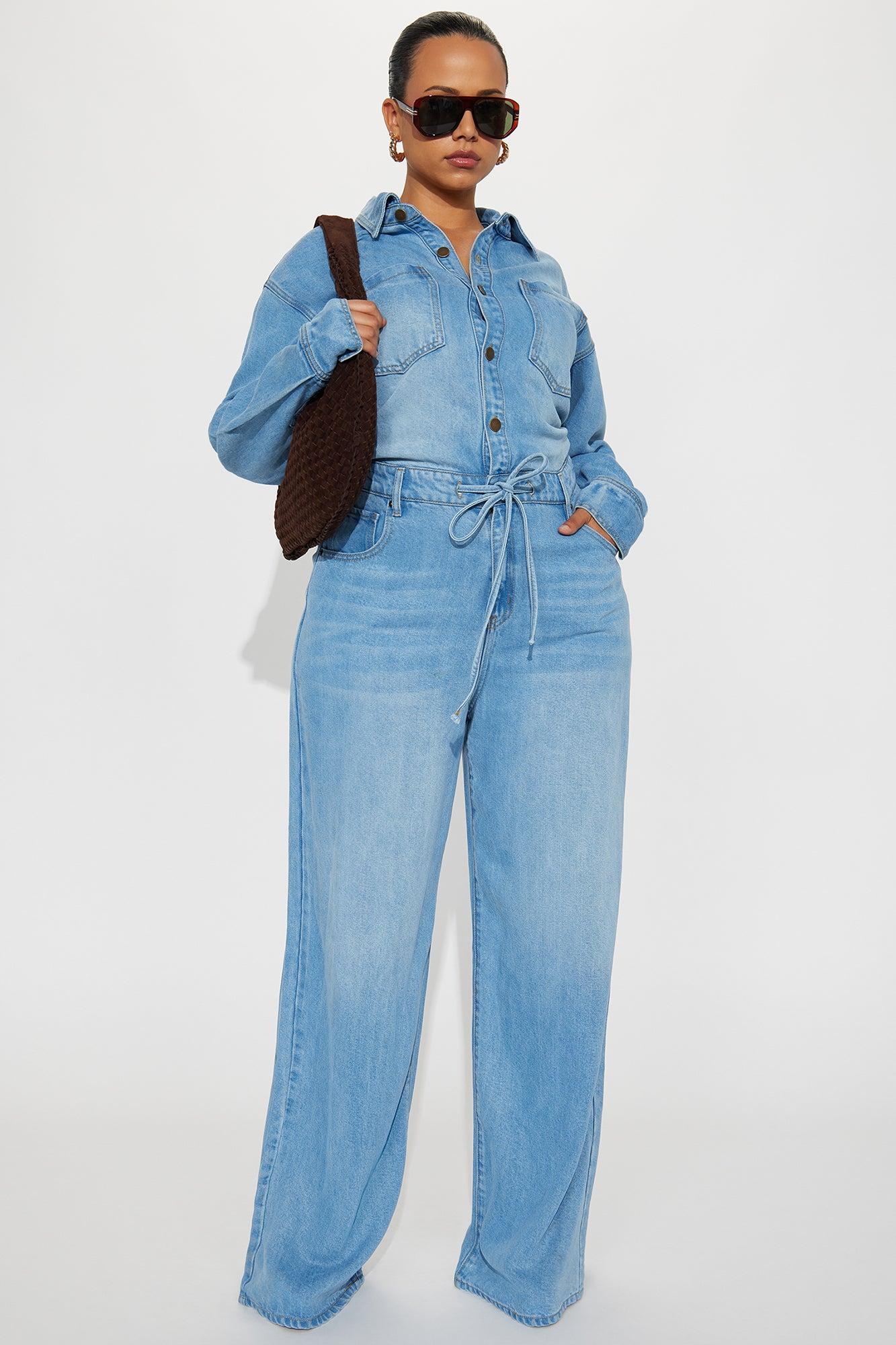 Serafi Denim Jumpsuit - Medium Wash Female Product Image