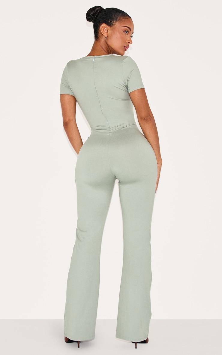 Shape Sage Green Sculpted Short Sleeve Jumpsuit Product Image
