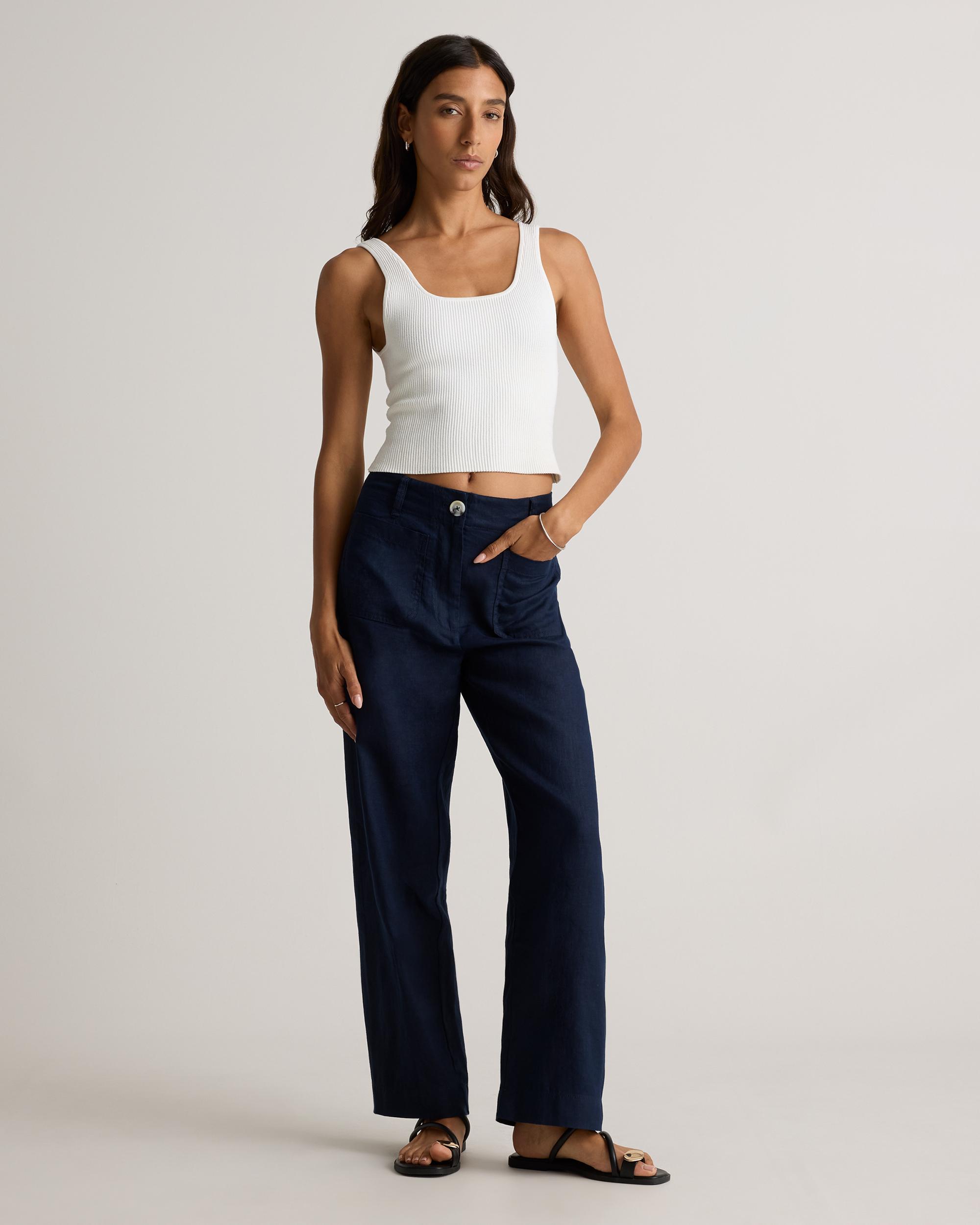 Quince | Women's 100% European Linen Patch Pocket Wide Leg Pants Product Image