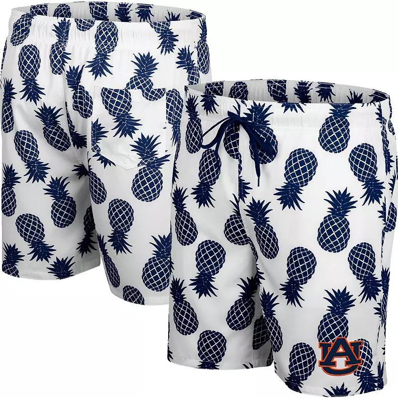 Men's Colosseum White Auburn Tigers Pineapples Swim Shorts, Size: Large Product Image