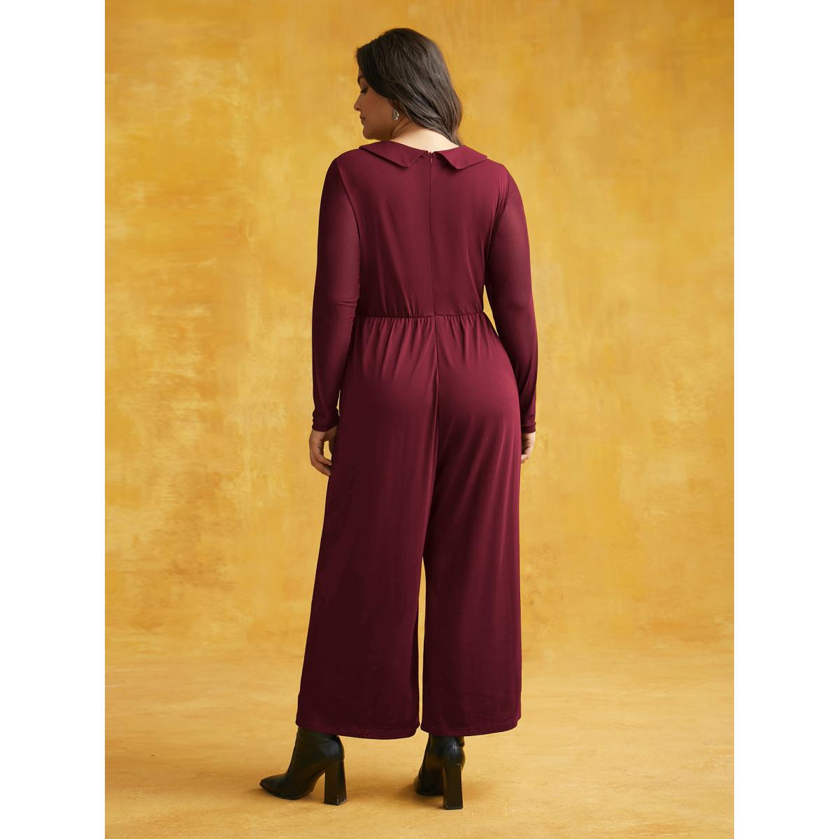 Plus Size Scarlet Stretch Fabric Spooky Cat Jumpsuit Women Playful Long Sleeve Round Neck Casual Loose Jumpsuits BloomChic 26/4X Product Image