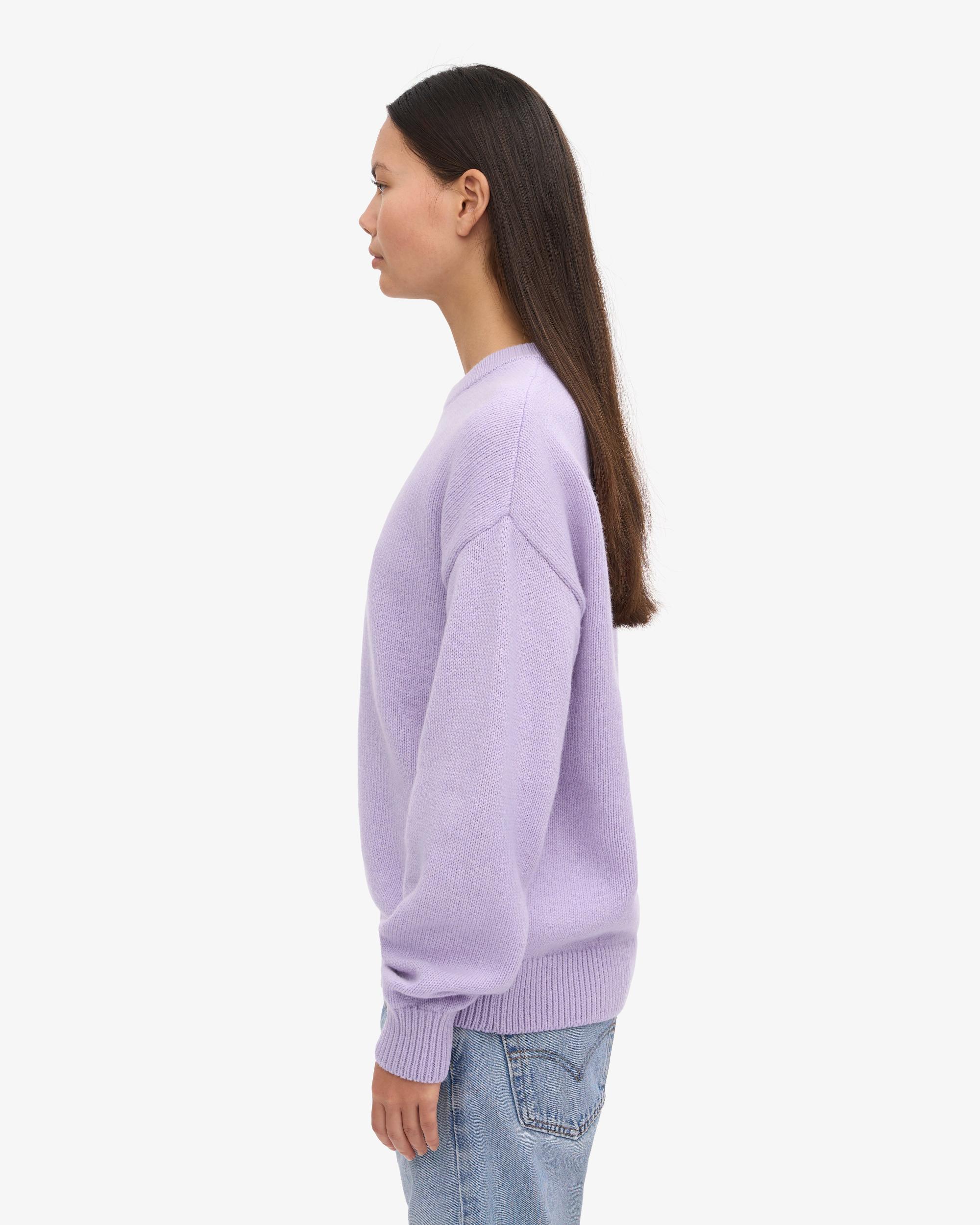 Oversized Merino Wool Crew - Soft Lavender Product Image