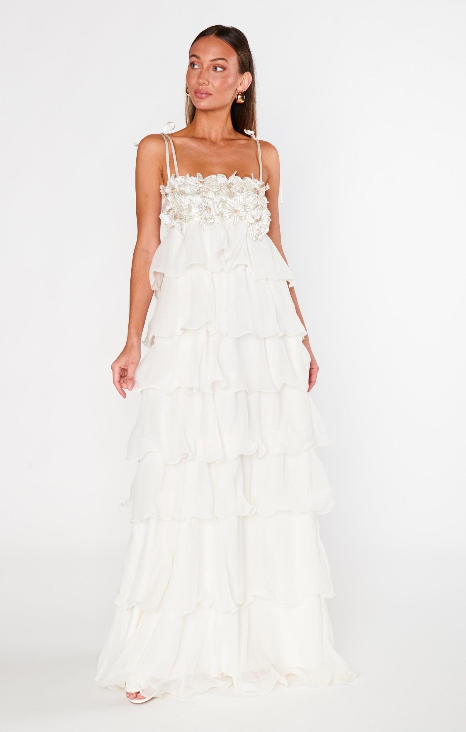 Gabriella Maxi Dress ~ White Enchanted Embellishment Product Image