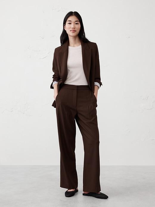 Wide-Leg High-Rise Pleated Pull-On Pant Product Image