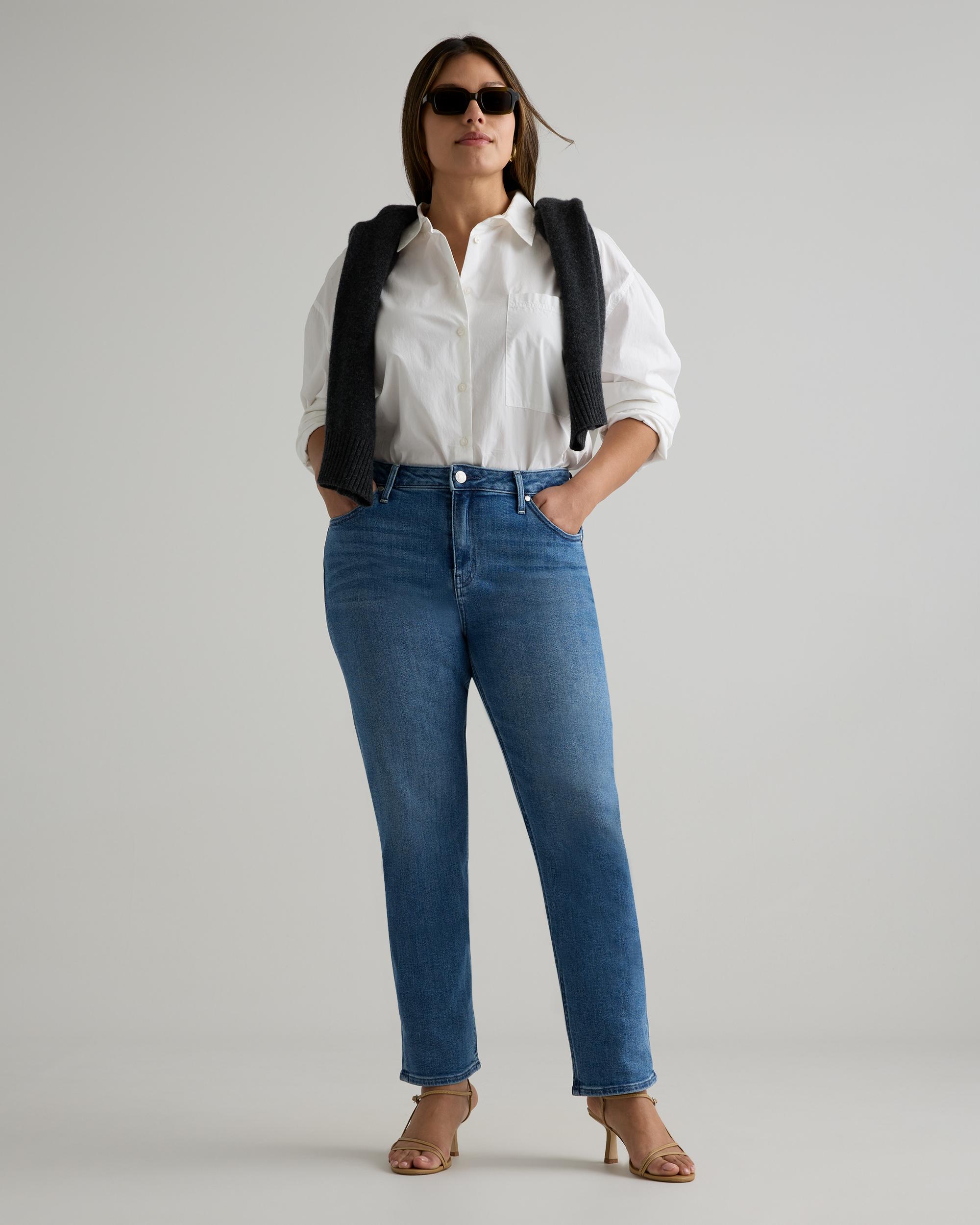 Quince | Women's Luna Stretch Slim Straight Jeans Organic Cotton Product Image