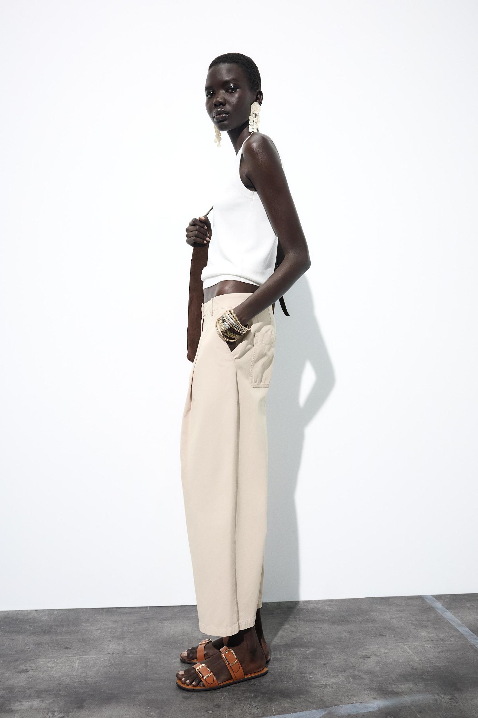 PLEATED CHINO PANTS Product Image