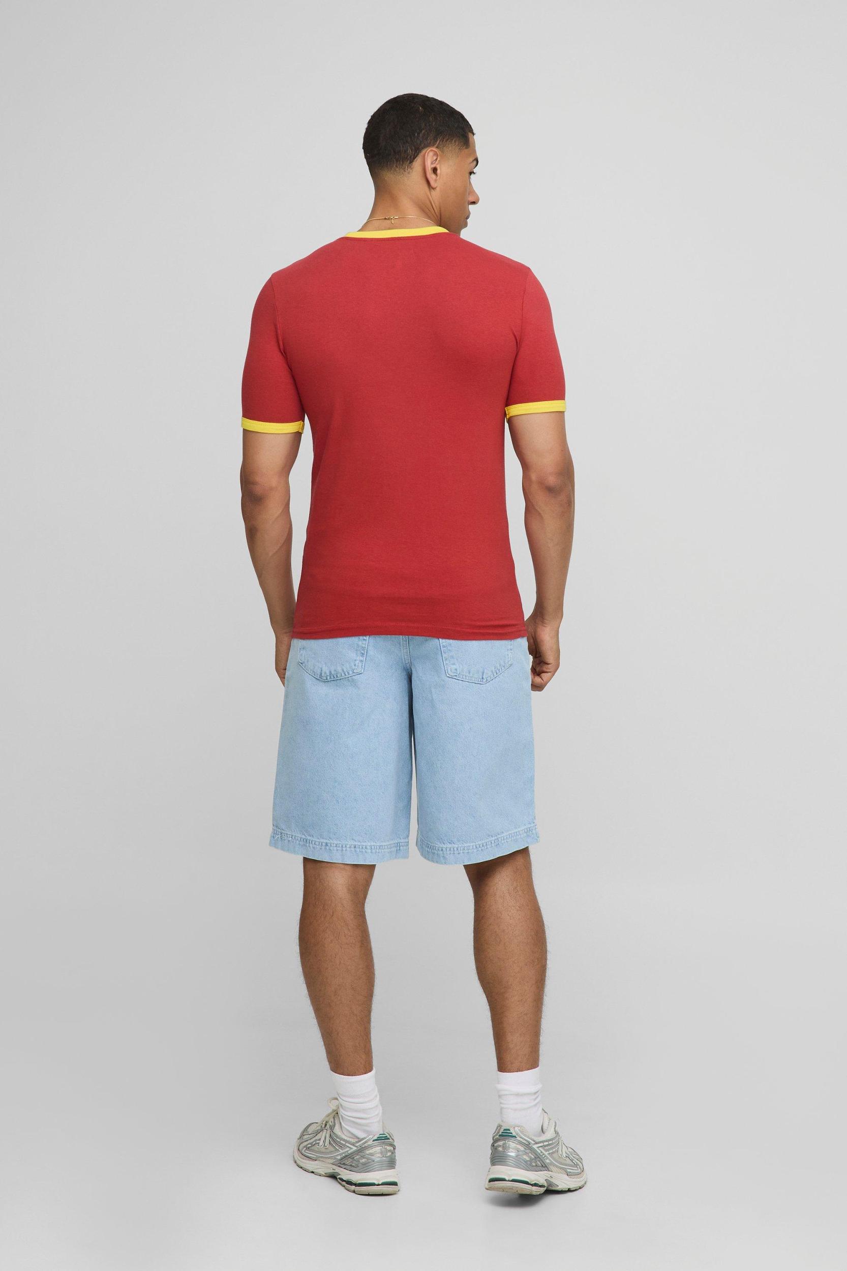 Muscle Fit Hombre Racing Ringer T-Shirt | boohooMAN USA Product Image