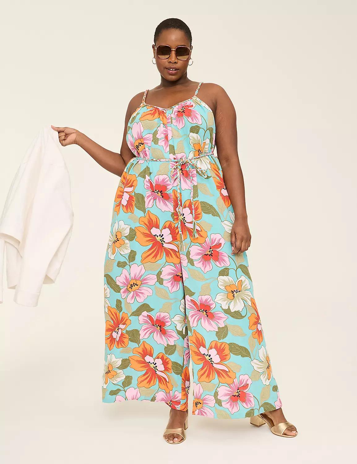 Gauze Braided-Detail Wide Leg Jumpsuit Product Image