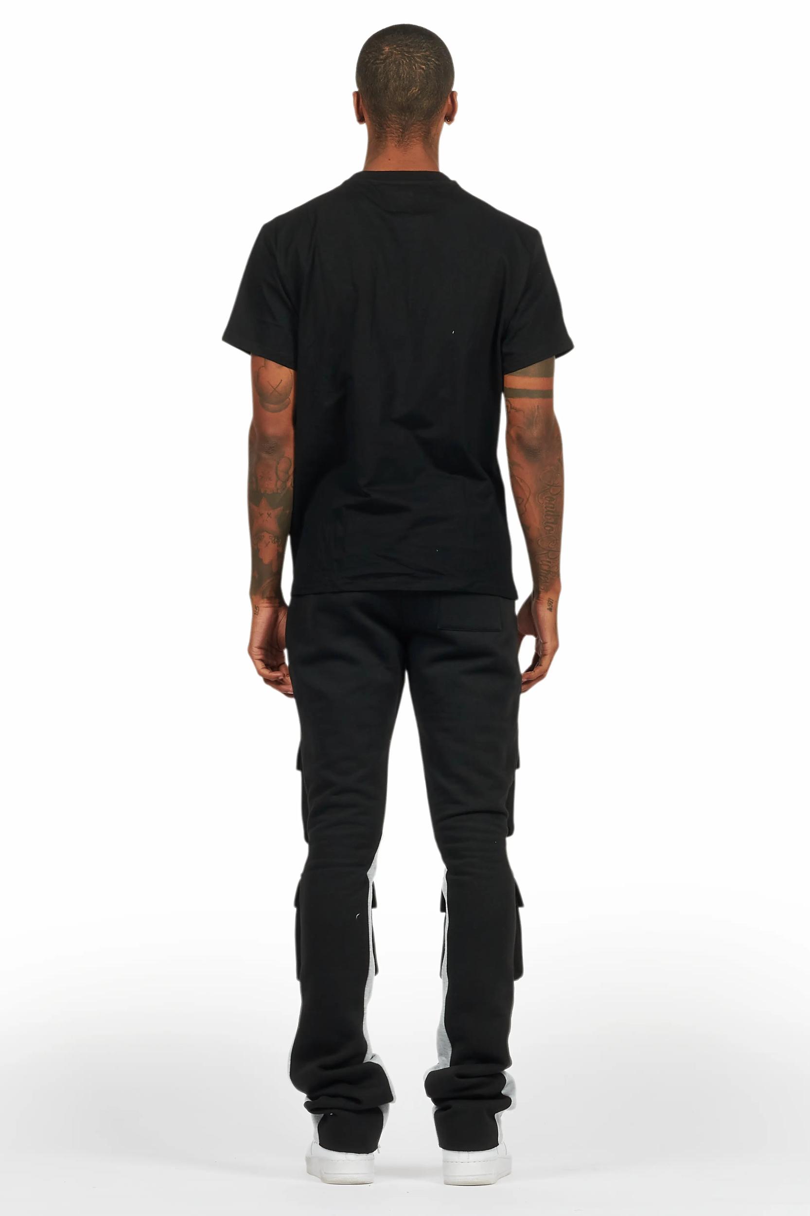 Antoon Black T-Shirt/Stacked Flare Track Set Male Product Image
