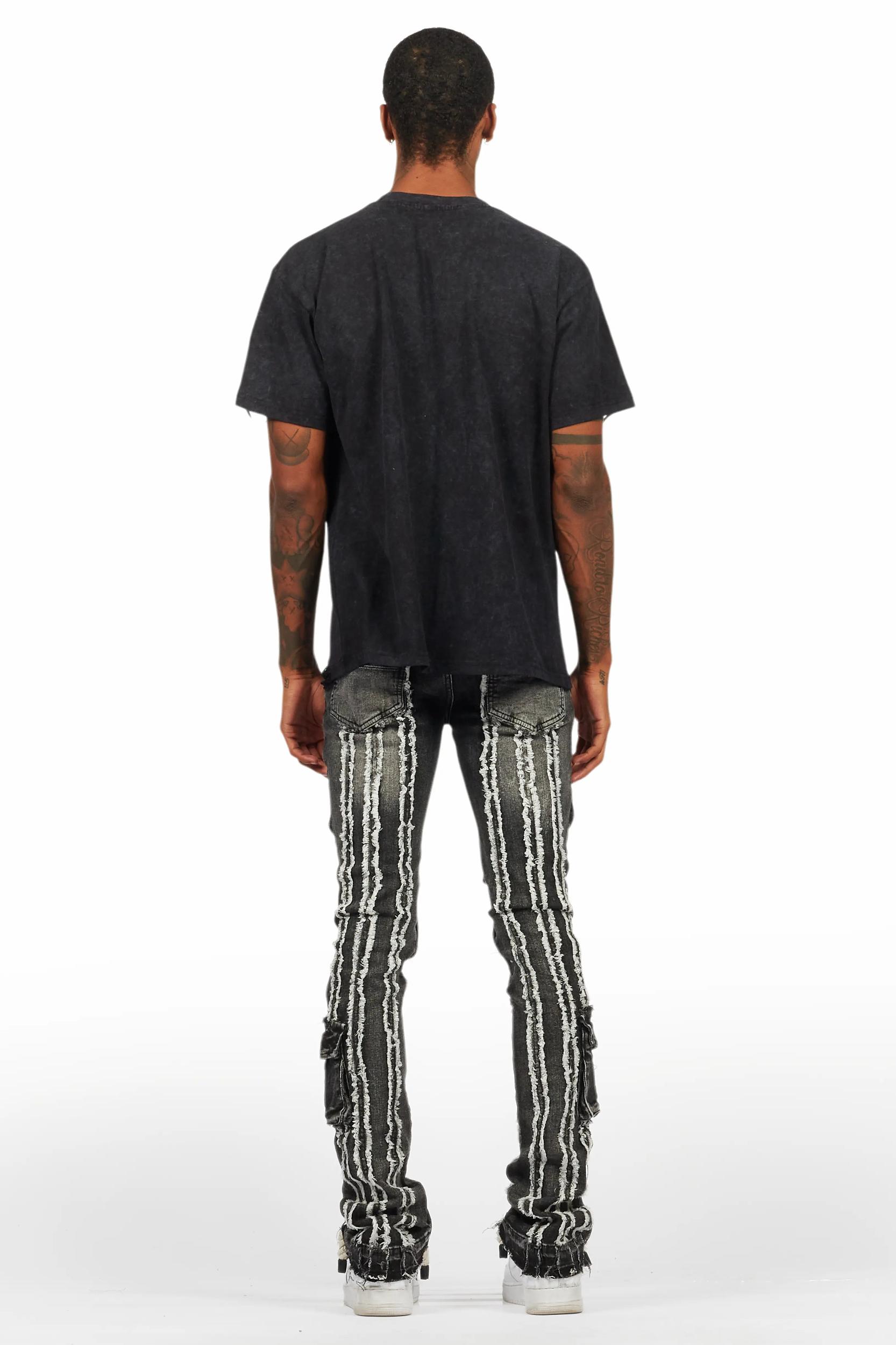 Hyzon Black Oversized Graphic T-Shirt Male Product Image