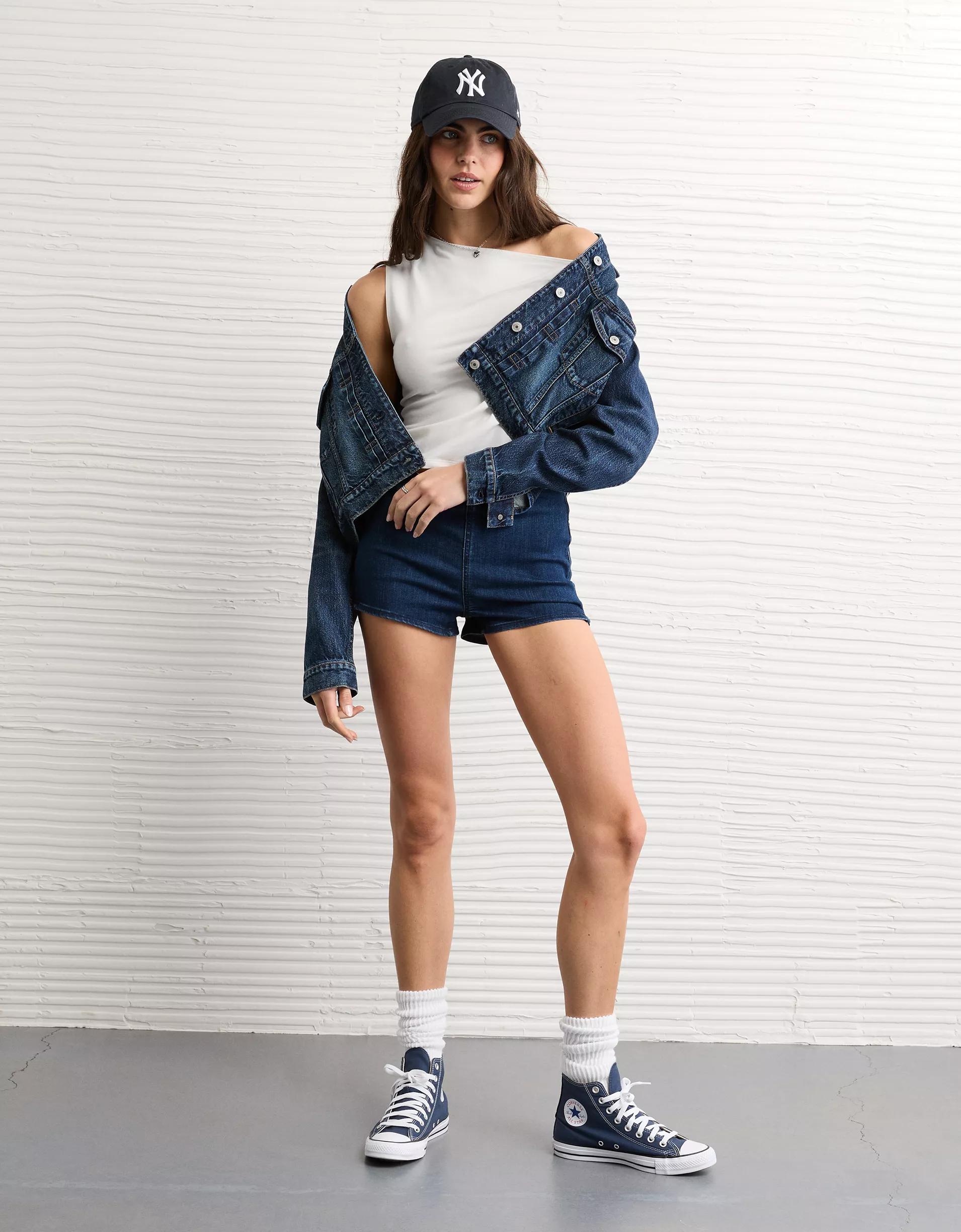 AE Cropped Vintage Denim Jacket Product Image