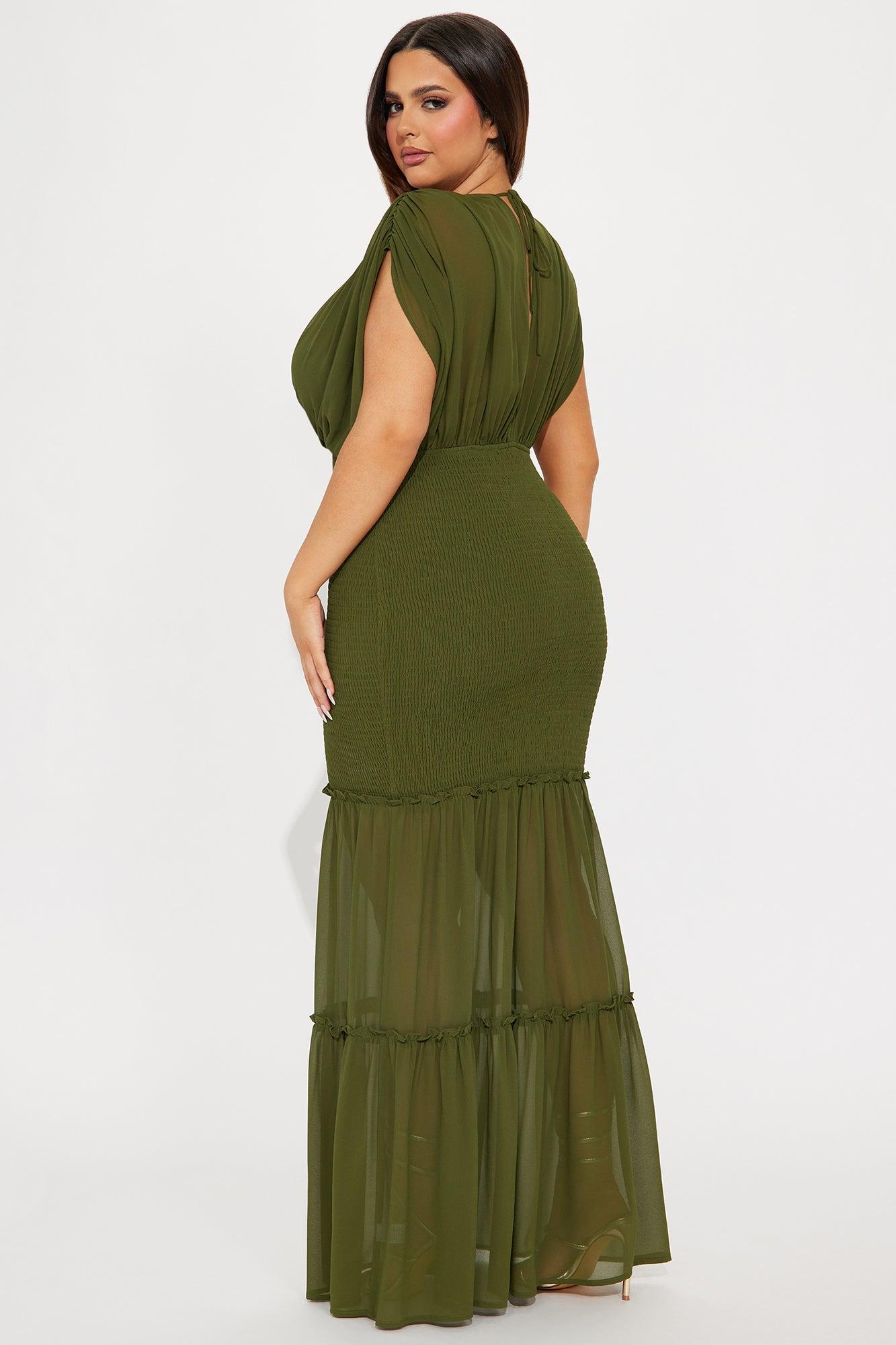 Sienna Chiffon Maxi Dress - Olive Product Image