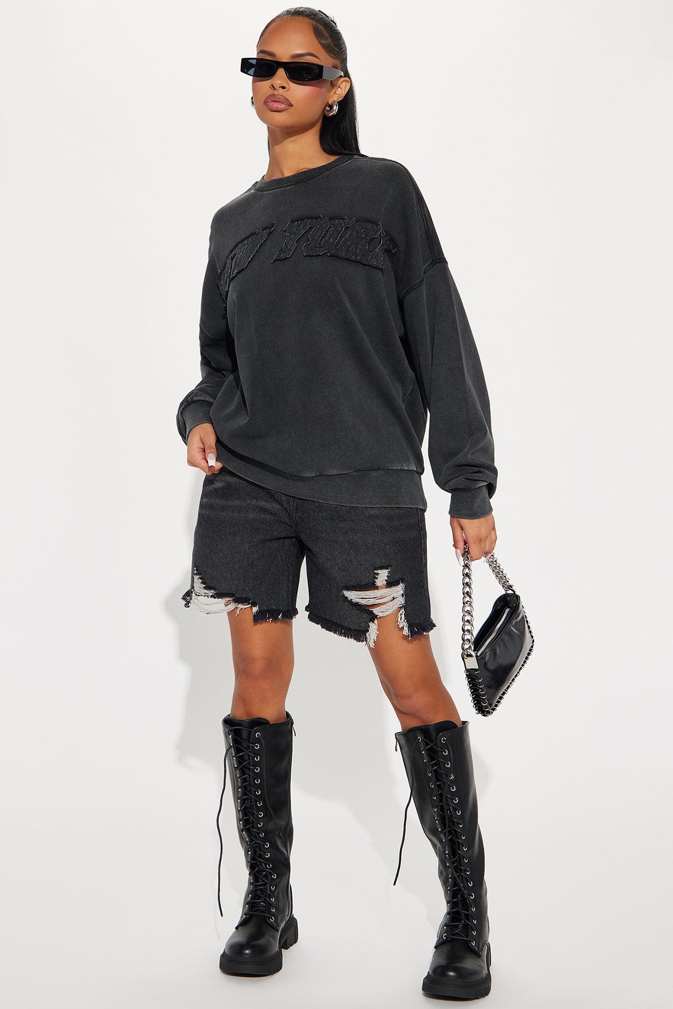 Hustle Jungle New York Washed Sweatshirt - Black Wash Product Image