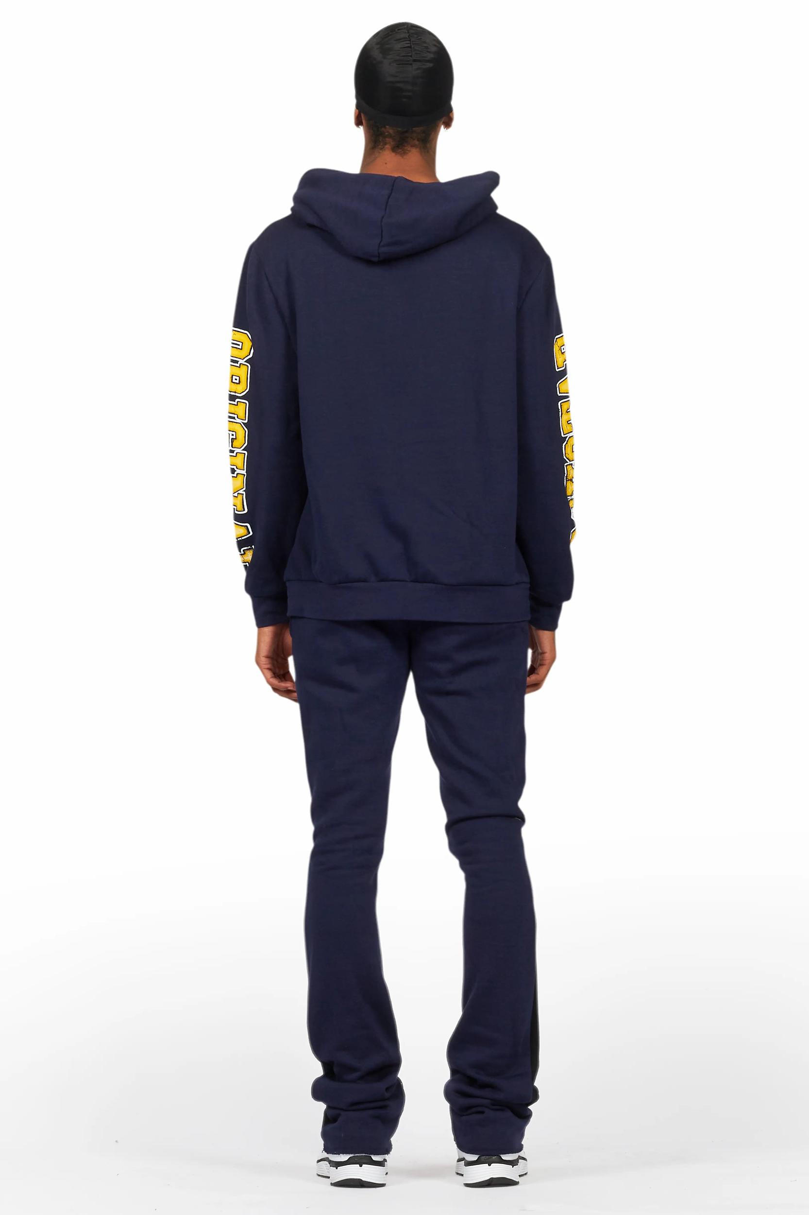 Fields Navy Stacked Flare Hoodie Track Set Male Product Image