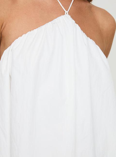 Peaco Halter Mini Dress White Product Image