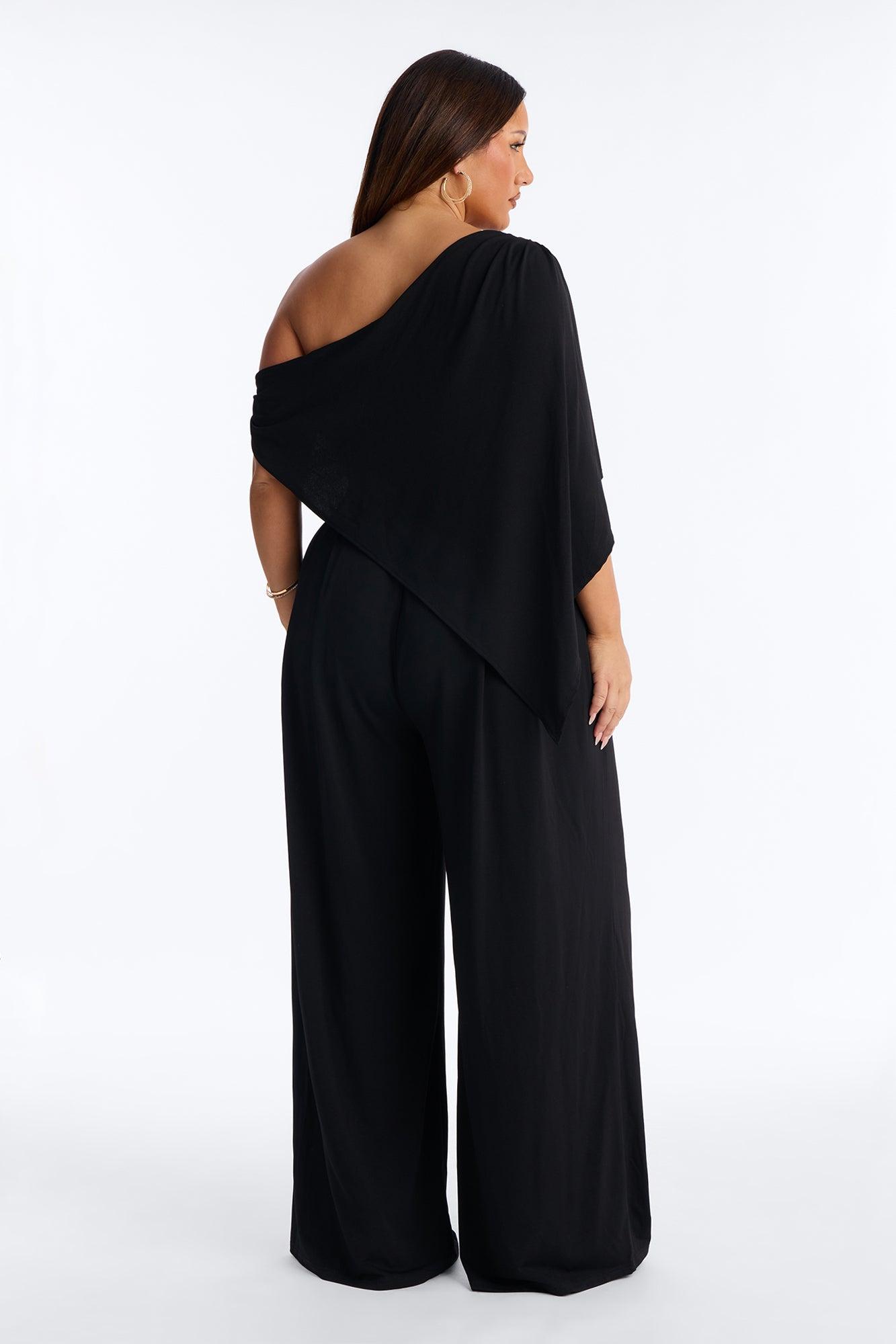 Shanti Asymmetrical Wide Leg Jumpsuit - Black Female Product Image