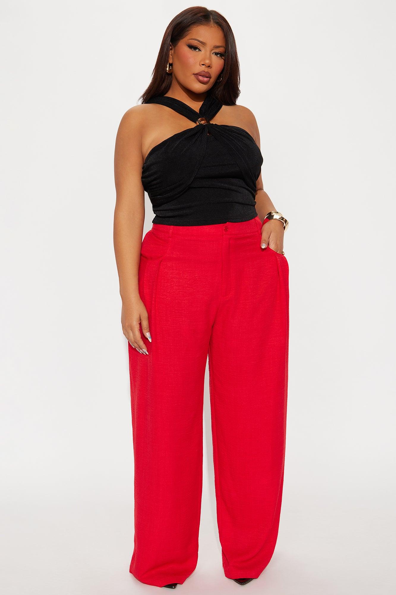 Matson Wide Leg Trouser - Red Product Image