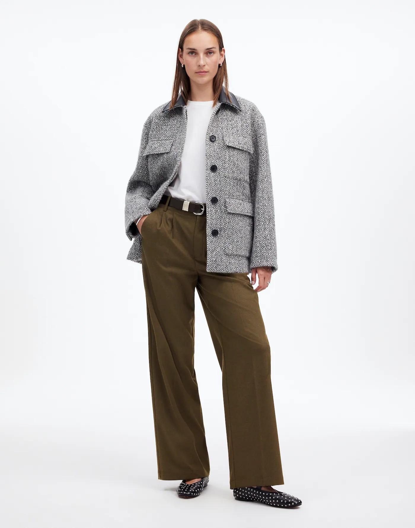 The Tall Harlow Wide-Leg Trouser in Brushed Twill Product Image
