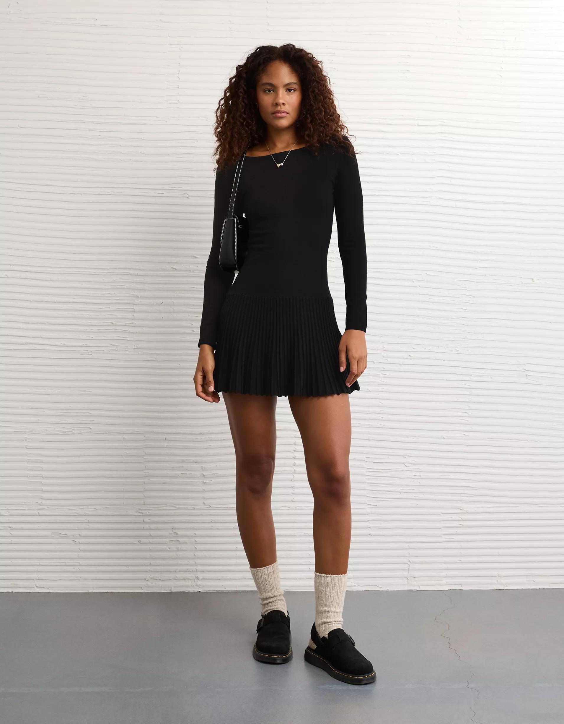 AE Drop Waist Sweater Mini Dress Product Image