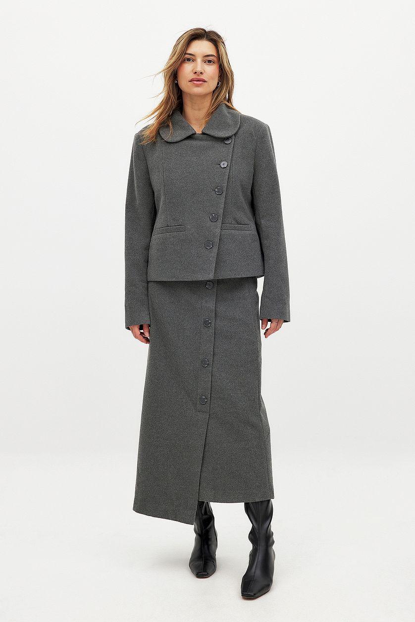 Asymmetric Buttoned Short Jacket Product Image