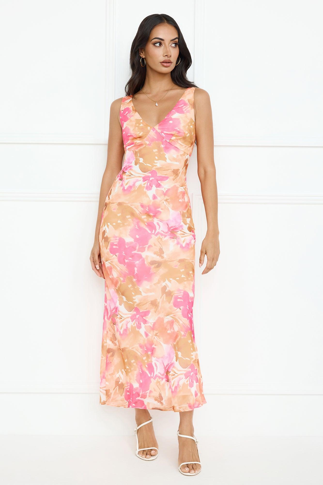 Floral Sunlight Maxi Dress Pink Product Image