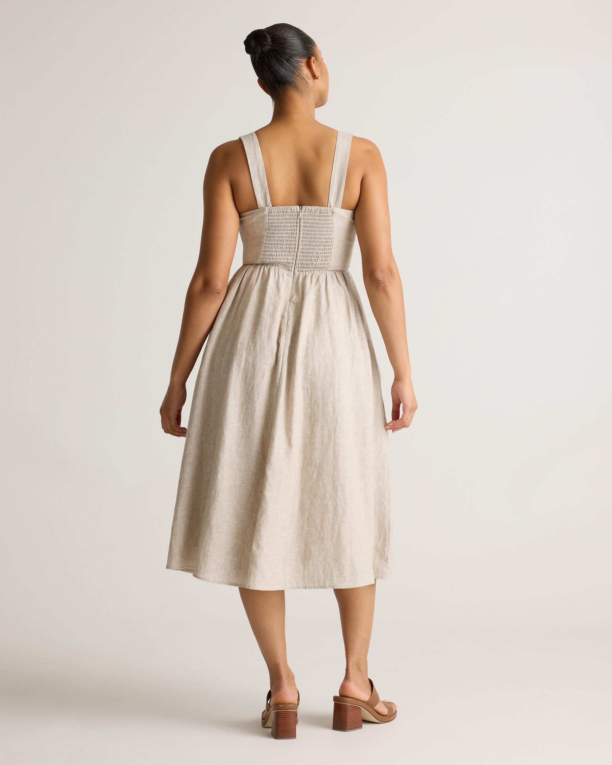 Quince | Women's 100% European Linen Fit & Flare Midi Dress Size XL Product Image