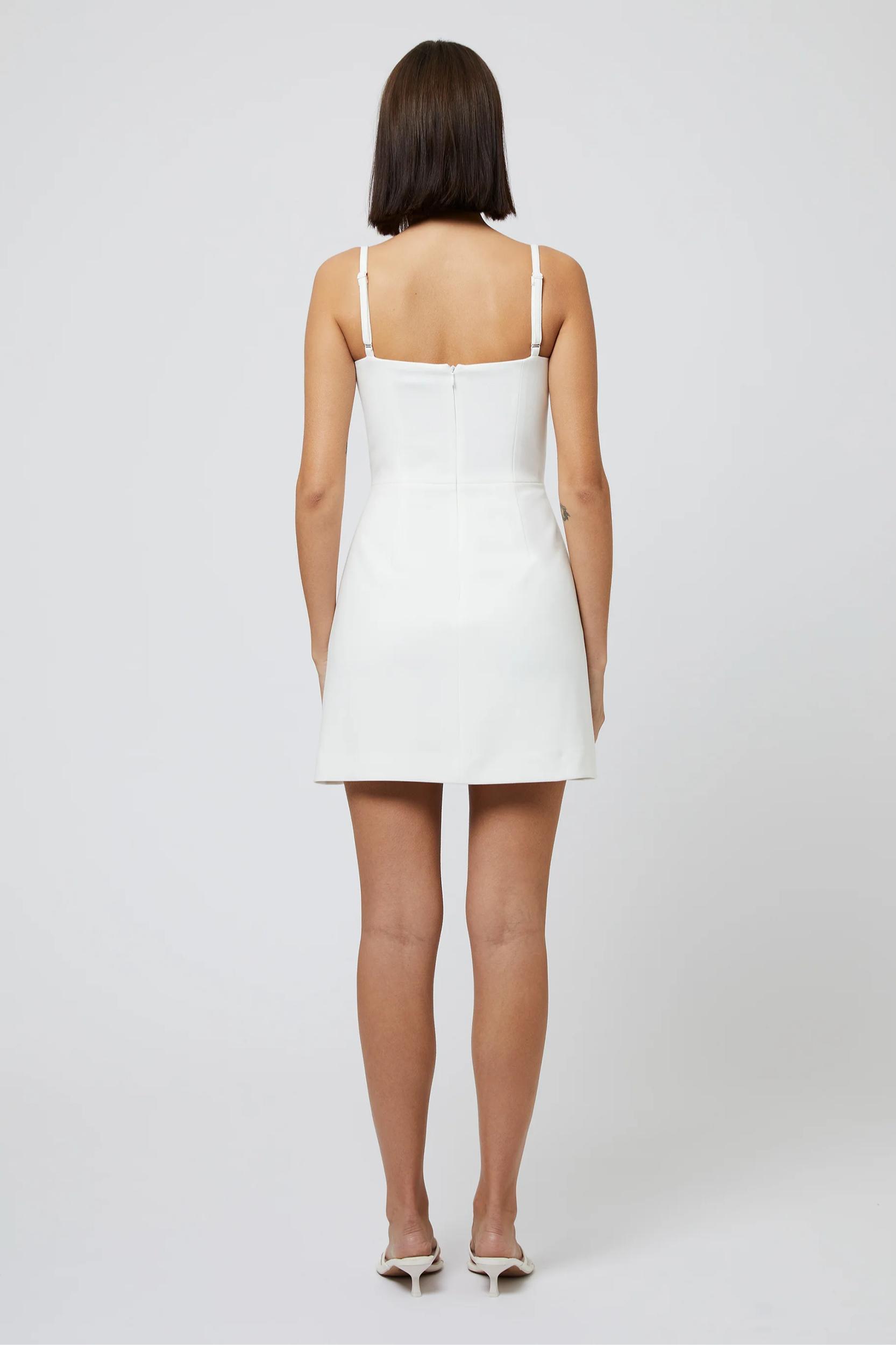 Whisper Foldover Mini Dress- Summer White Product Image