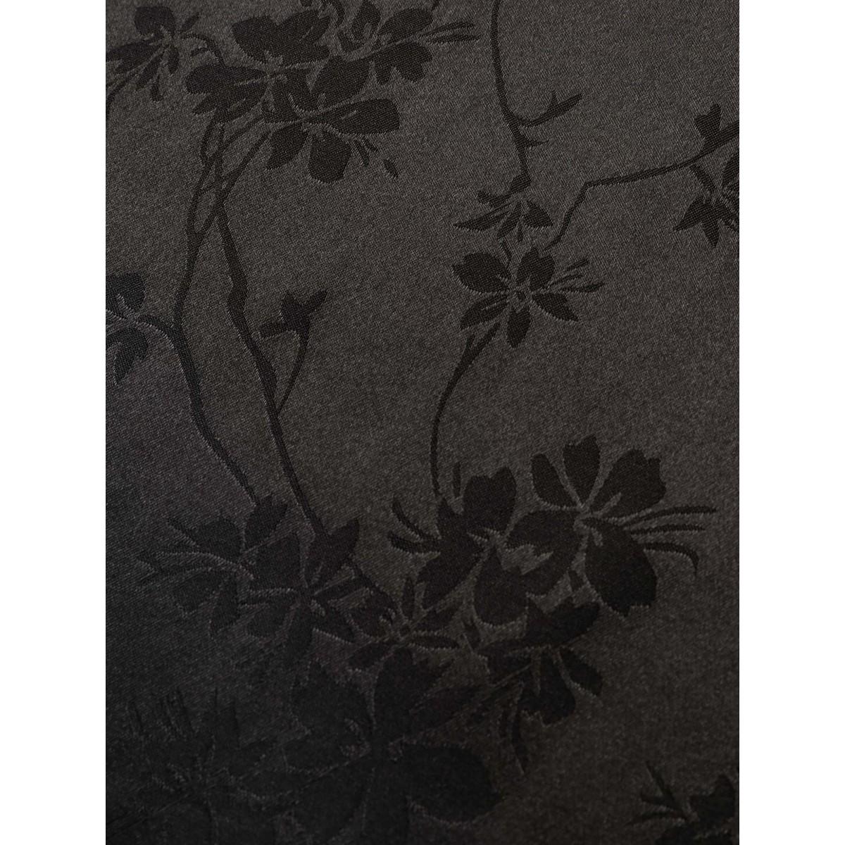 Plus Size Satin Floral Halter Elastic Waist Dress Black Women Cocktail Tie knot V-neck Sleeveless Curvy BloomChic 10/M Product Image