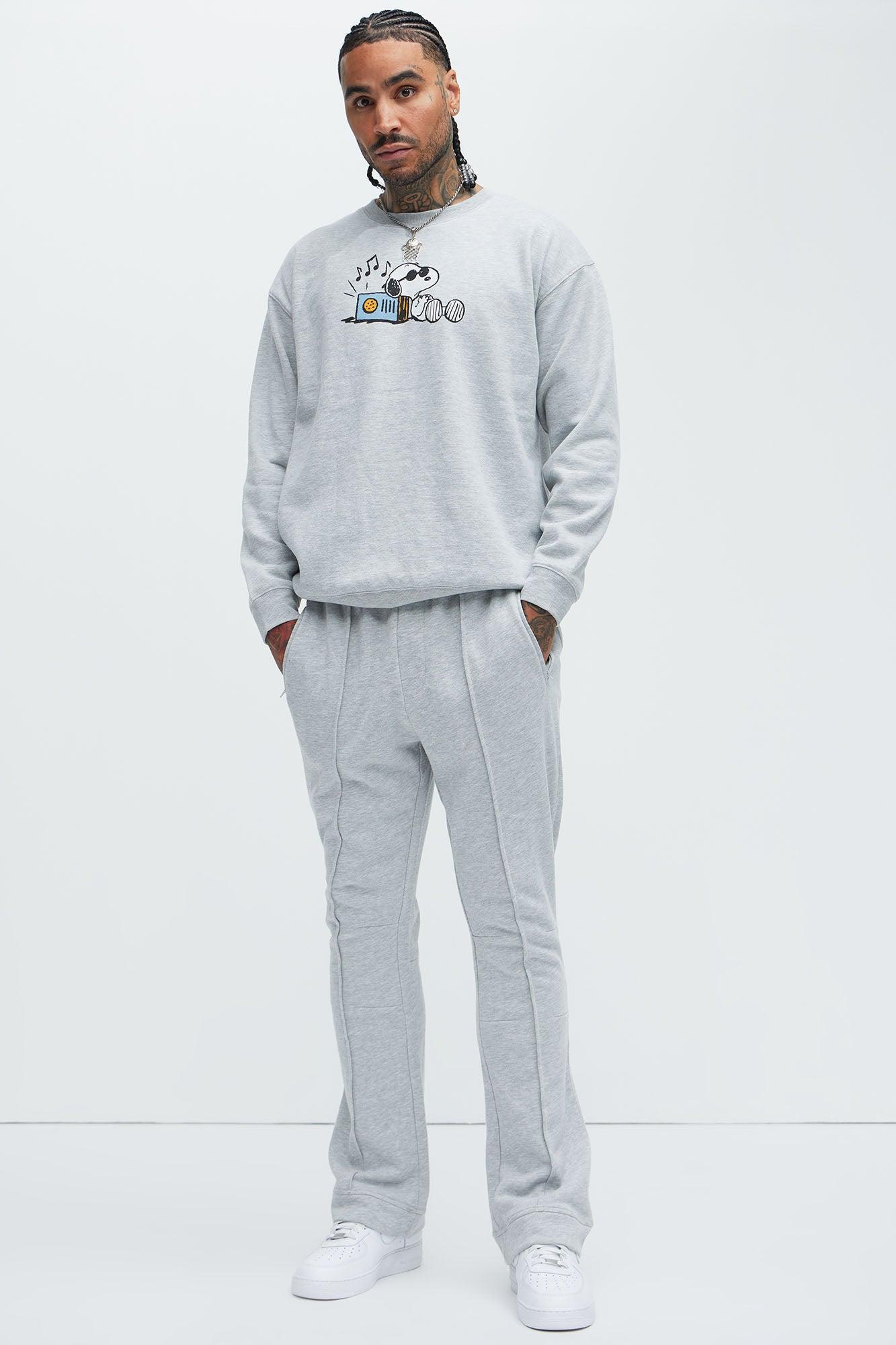 Peanuts Snoopy Records Crewneck Sweater - Heather Grey Male Product Image