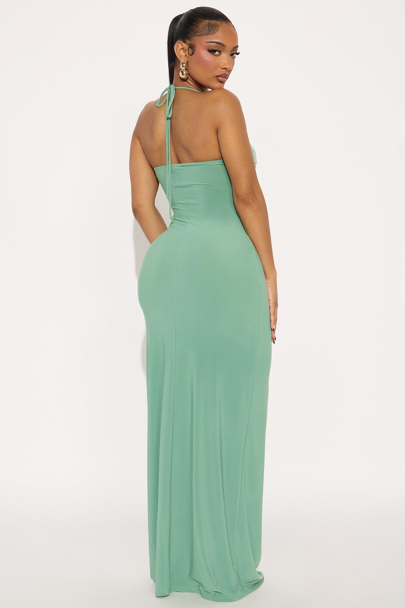 Daydreaming Halter Maxi Dress - Sage Product Image