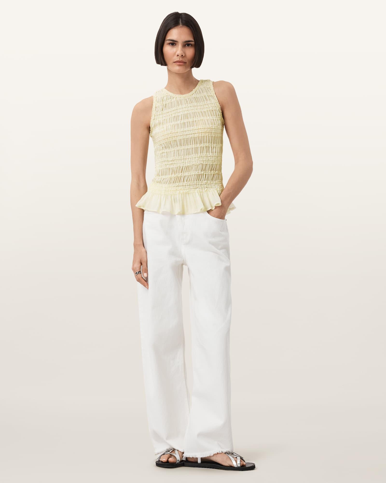 Marion Shirred Sleeveless Top Product Image