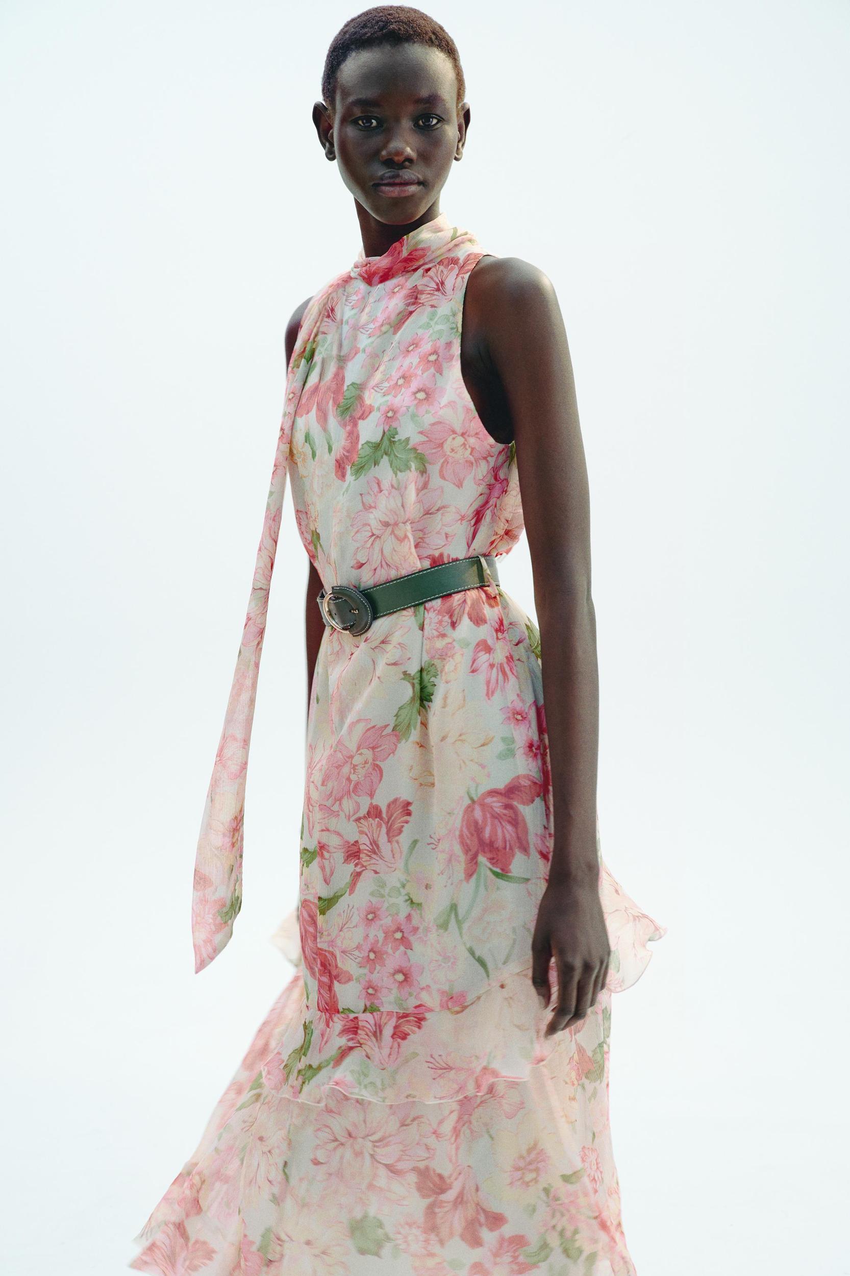 PRINTED FLOUNCED DRESS Product Image