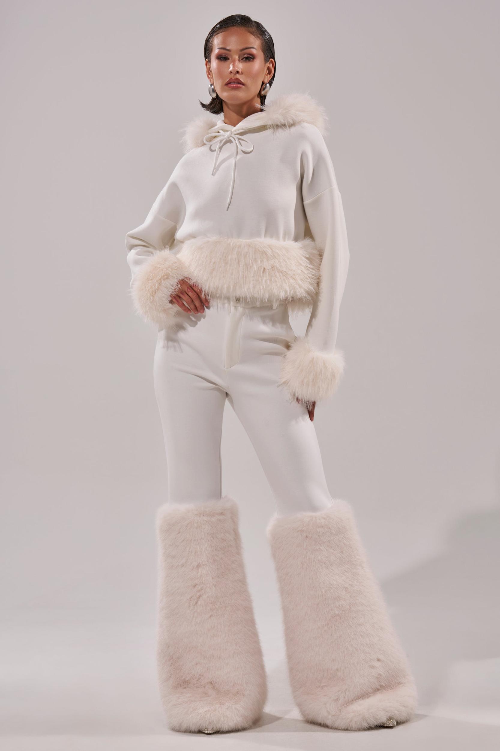 SNOW WHITE FUR TRIM SWEATSHIRT Product Image
