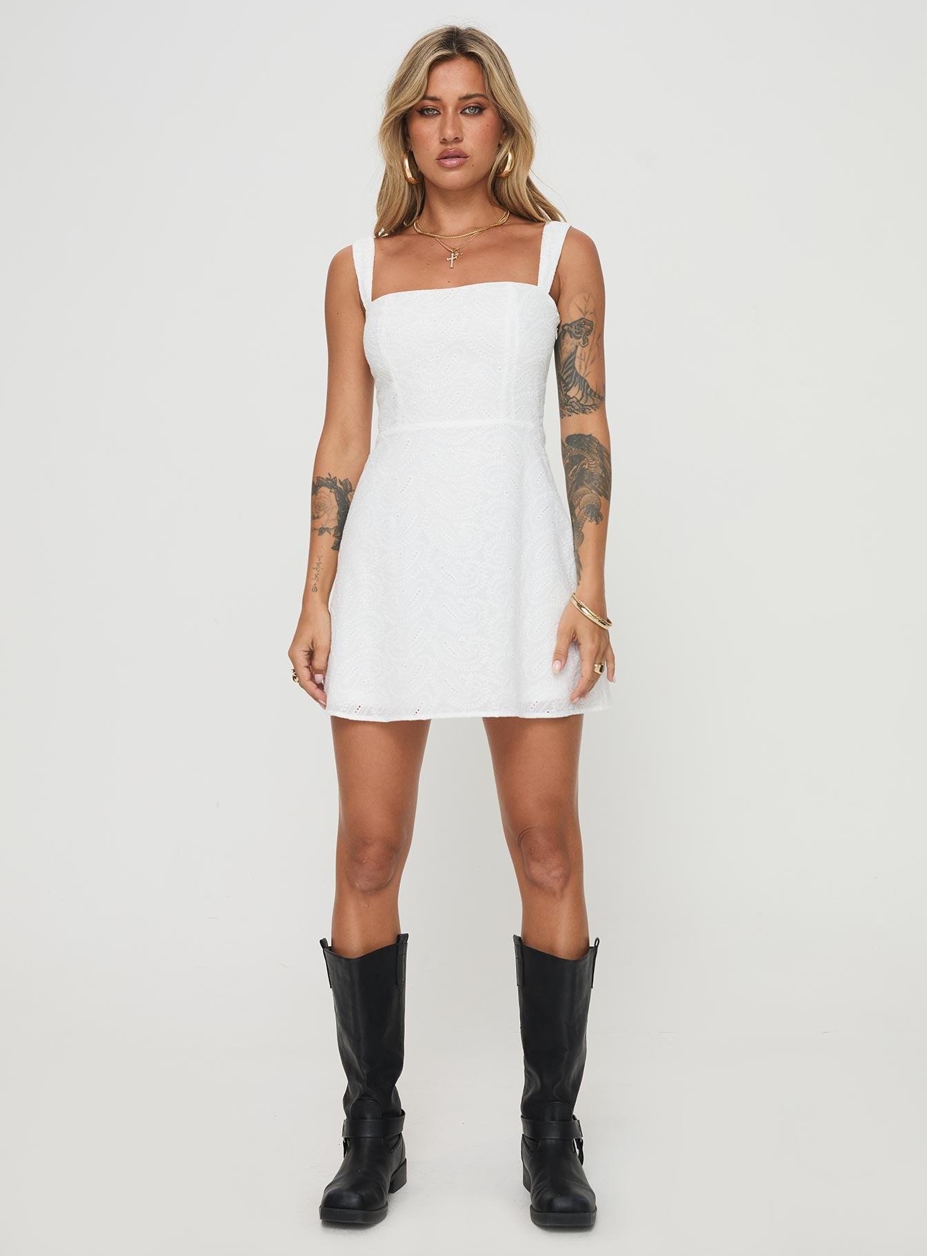 Elestren Mini Dress White Product Image