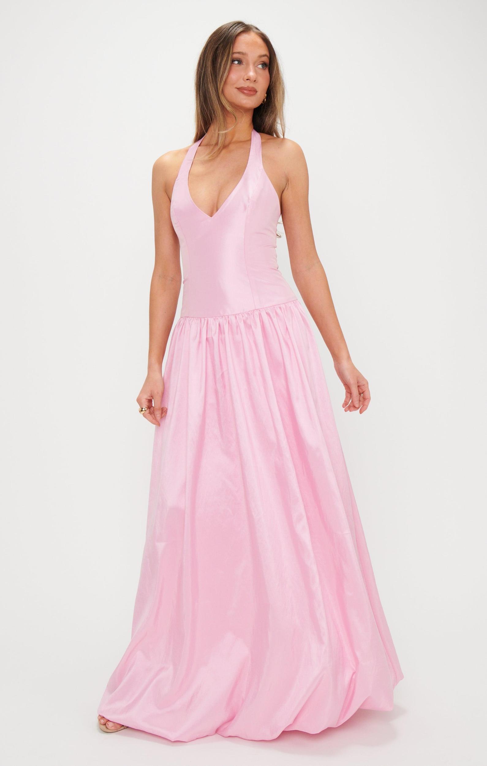 Eliza Maxi Dress ~ Light Pink Light Taffeta Product Image