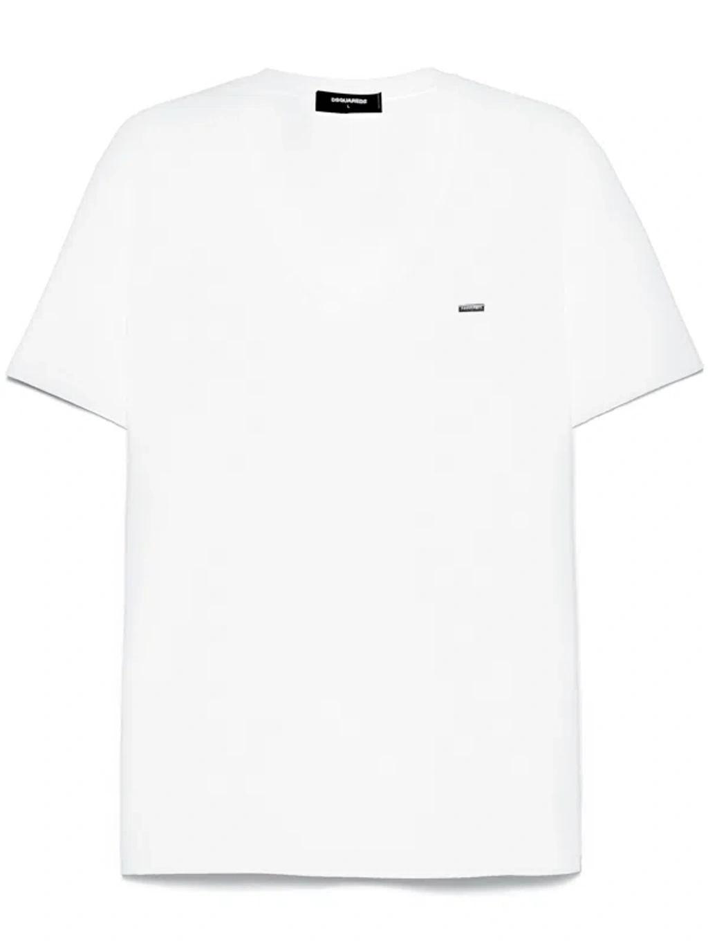DSQUARED2 V-neck T-shirt Short Sleeves In White Product Image