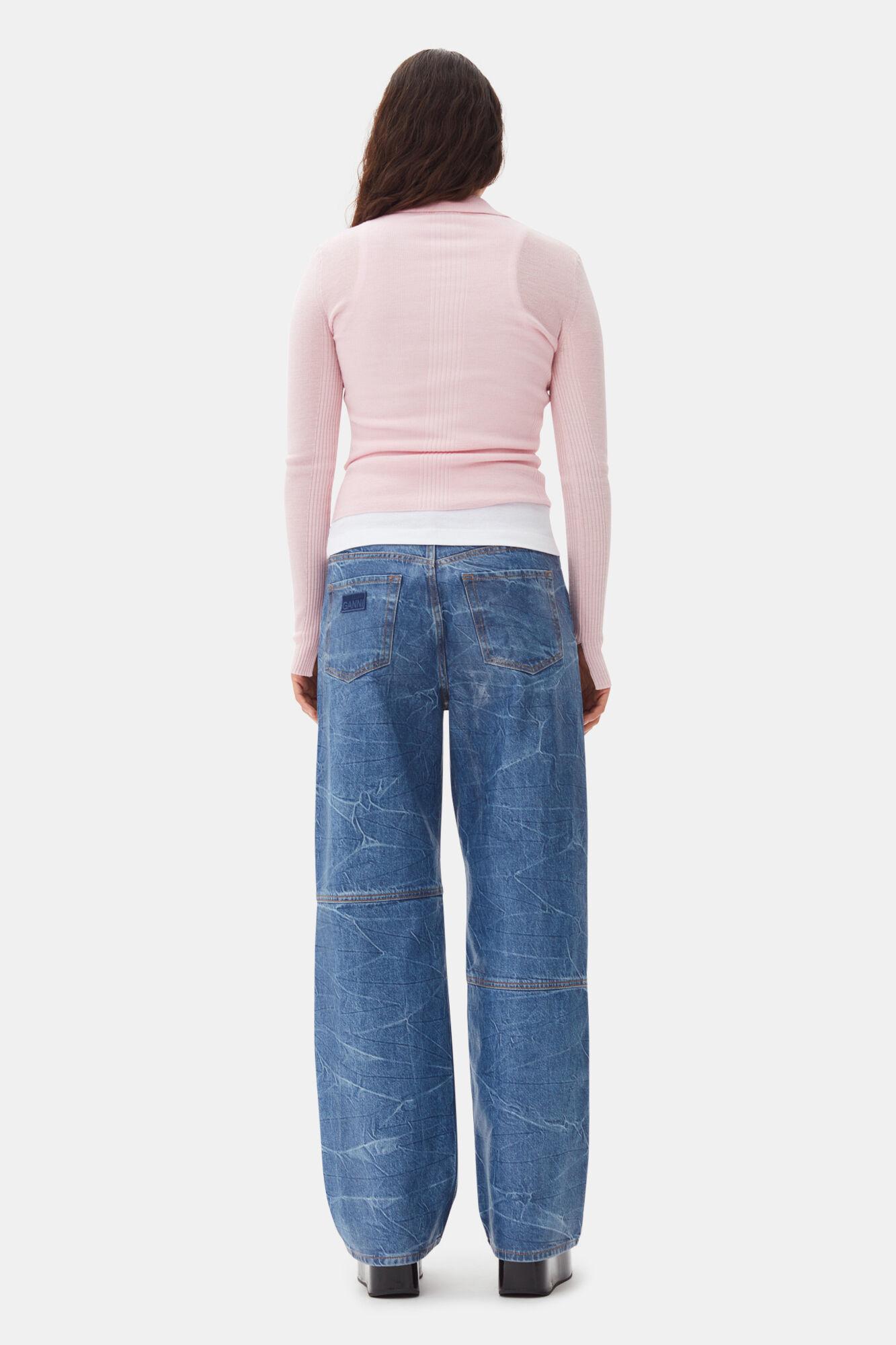 Pink Knitted Polo Shirt Product Image