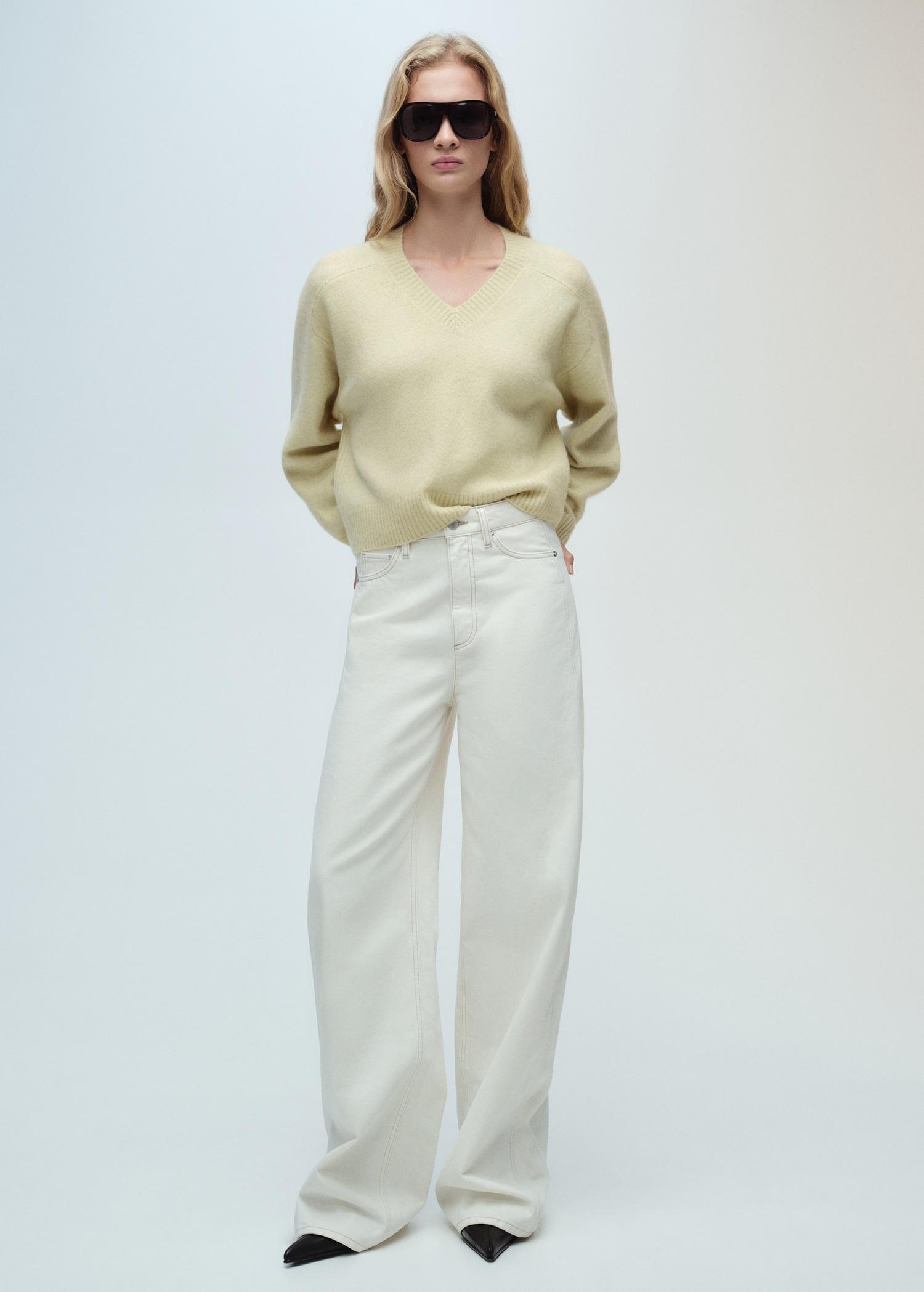 V-neck knit sweater - Women | MANGO USA Product Image