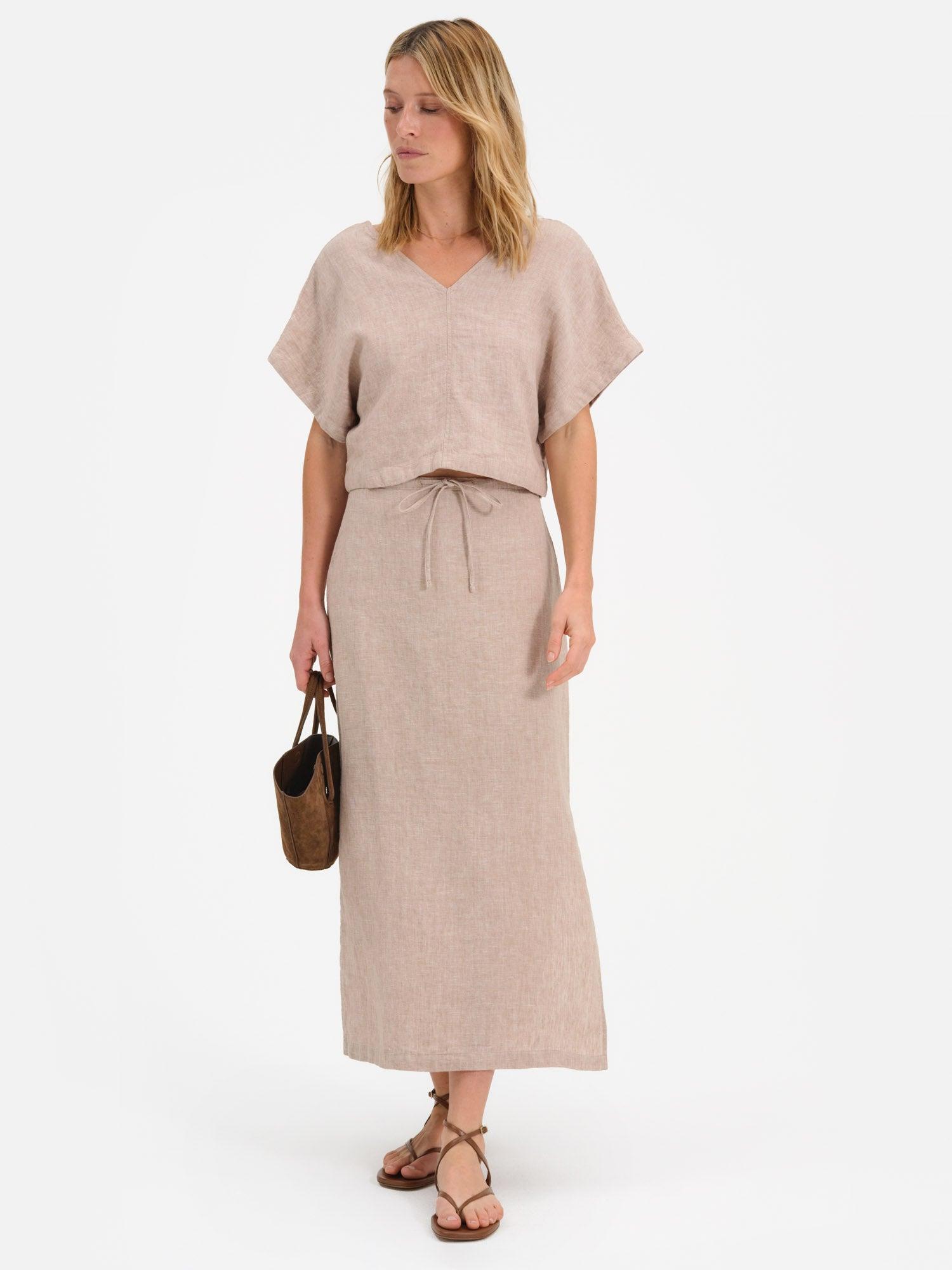 Organic Linen Midi Skirt Female Product Image