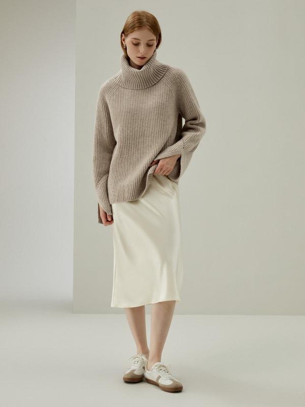 LILYSILK Silk Skirt Pleated - for Women - Black 100% Silk - Luxurious Bias Cut Skirt 16 Product Image