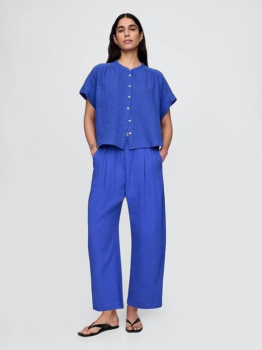 Crinkle Gauze Dolman Shirt Product Image