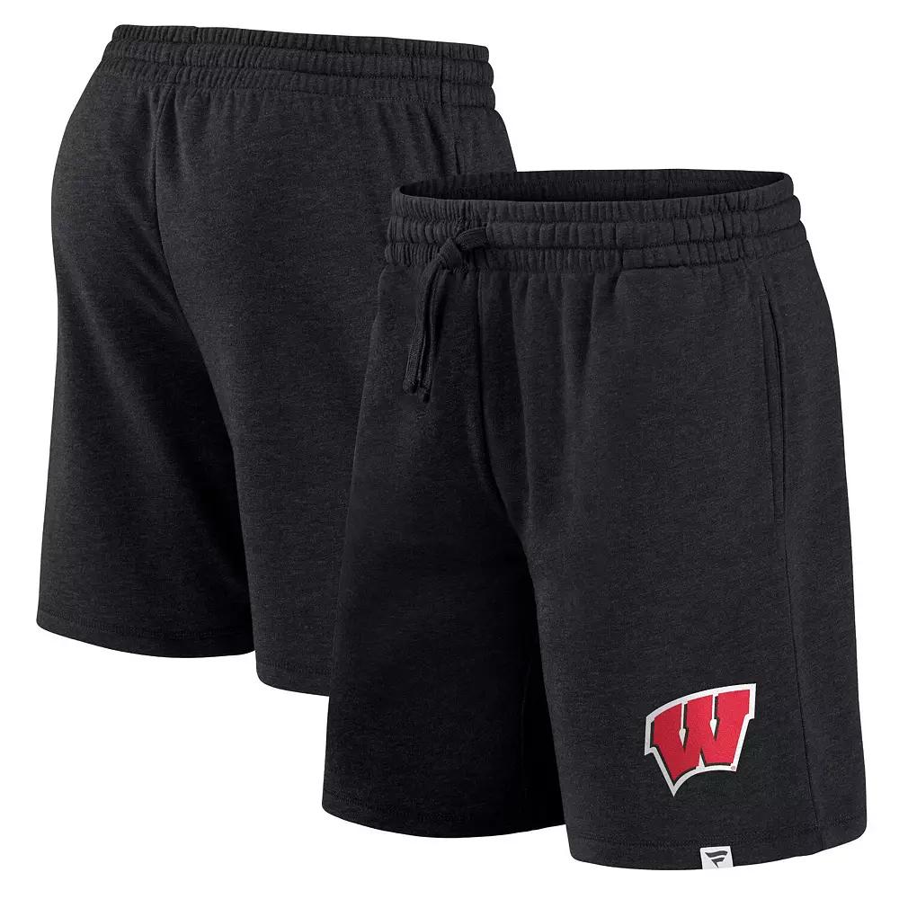 Men's Fanatics Branded Black Wisconsin Badgers Primary Logo Shorts, Size: Medium Product Image