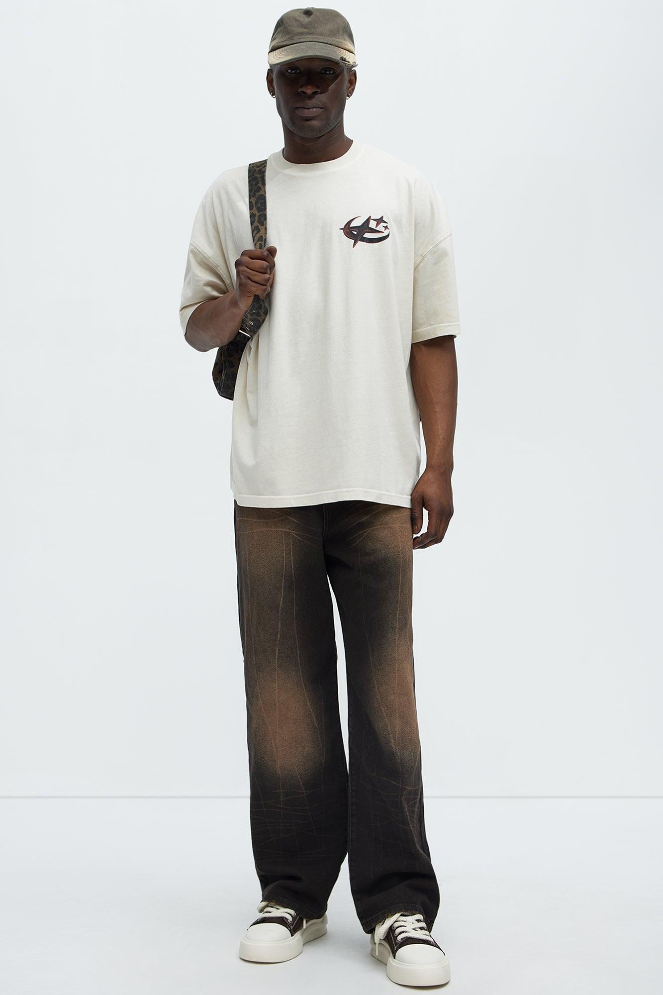 Risk It All Oversized Short Sleeve Tee - Cream Product Image