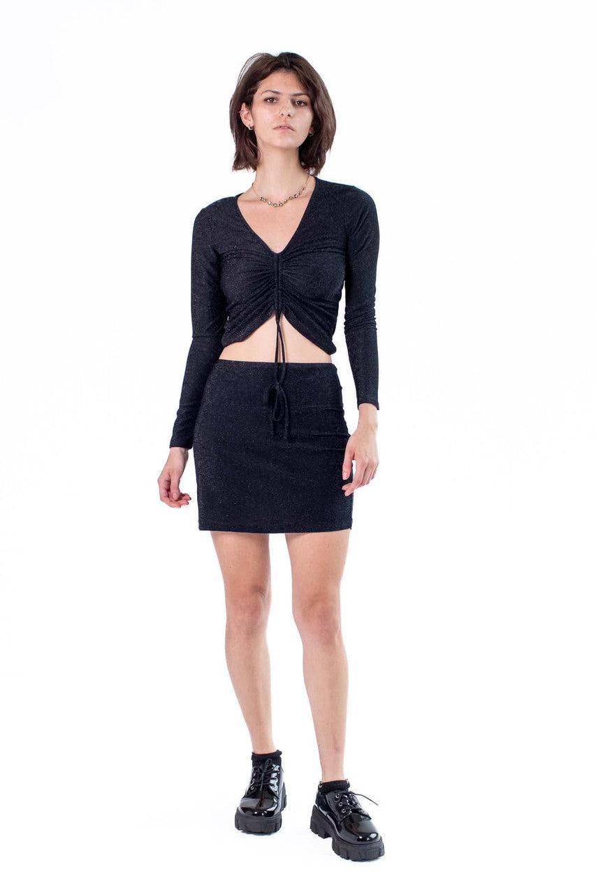 Ruched Front Sparkle Lurex Top Product Image