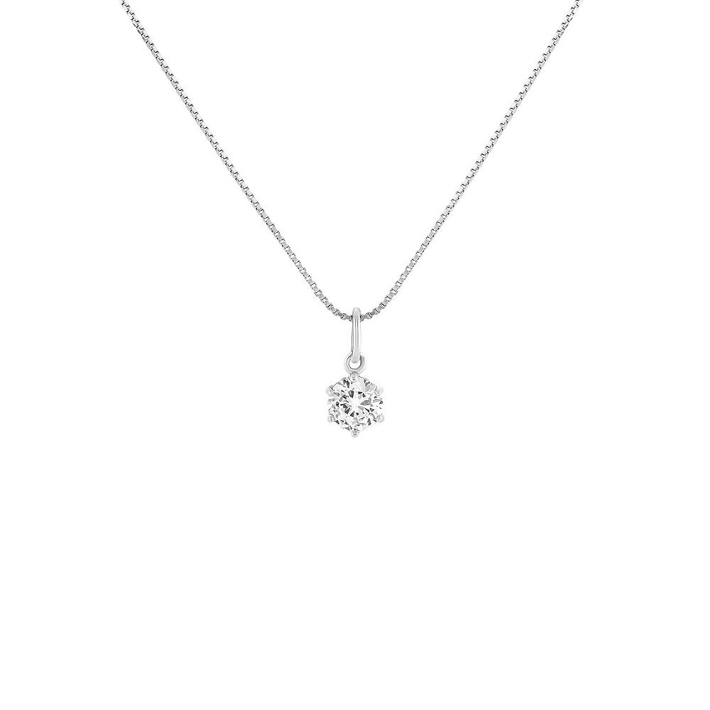 PRIMROSE Sterling Silver Cubic Zirconia Pendant Necklace, Women's, Size: 18", Sterling Silver White Product Image