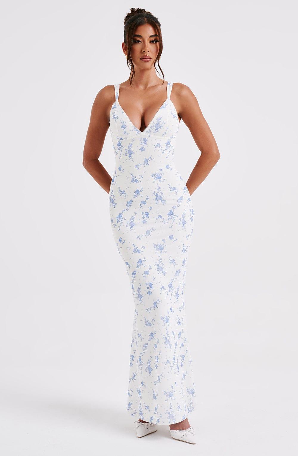 Caoimhe Maxi Dress - Blue Ditsy Print Product Image