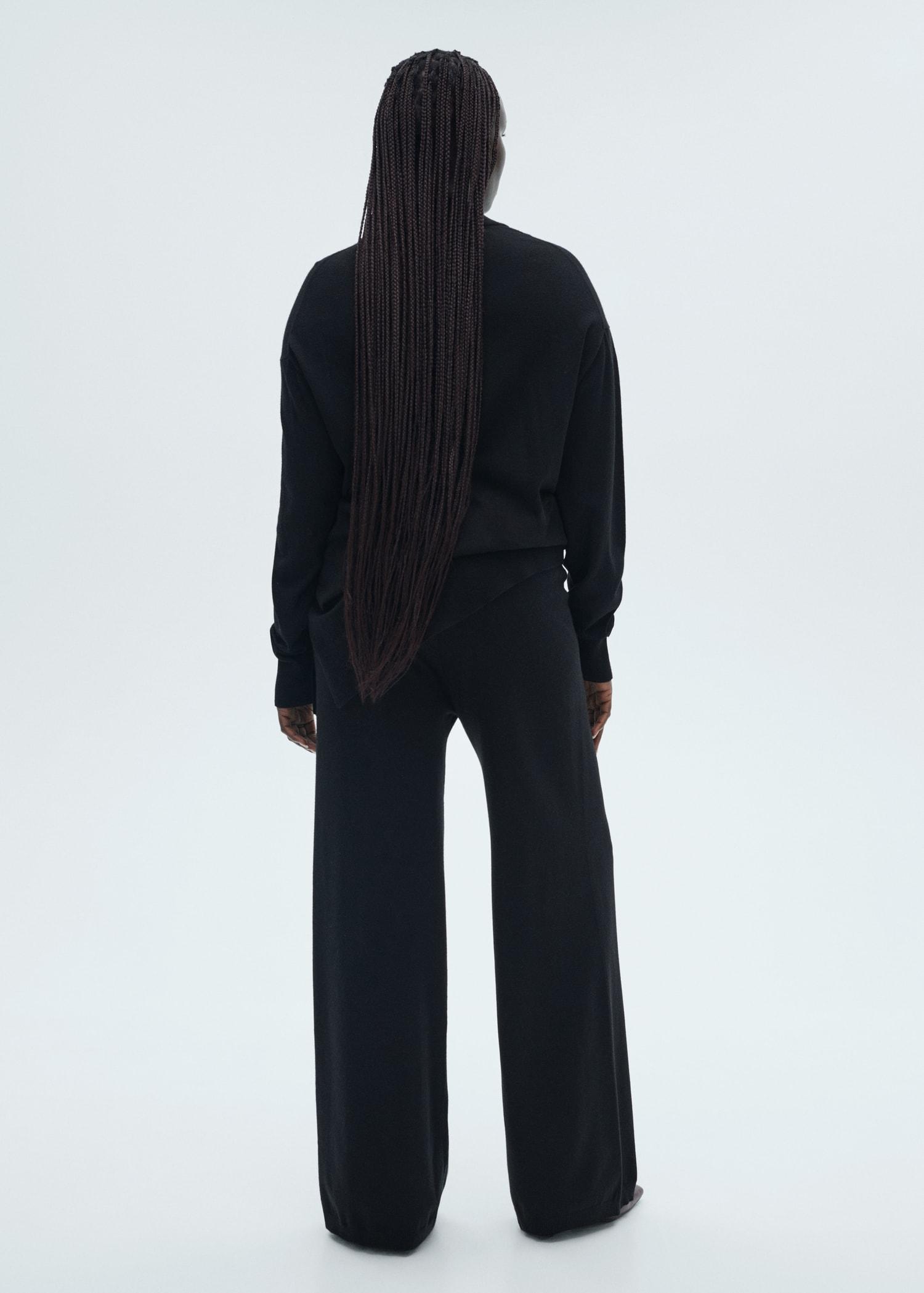 Fine-knit wideleg trousers - Women | MANGO USA Product Image