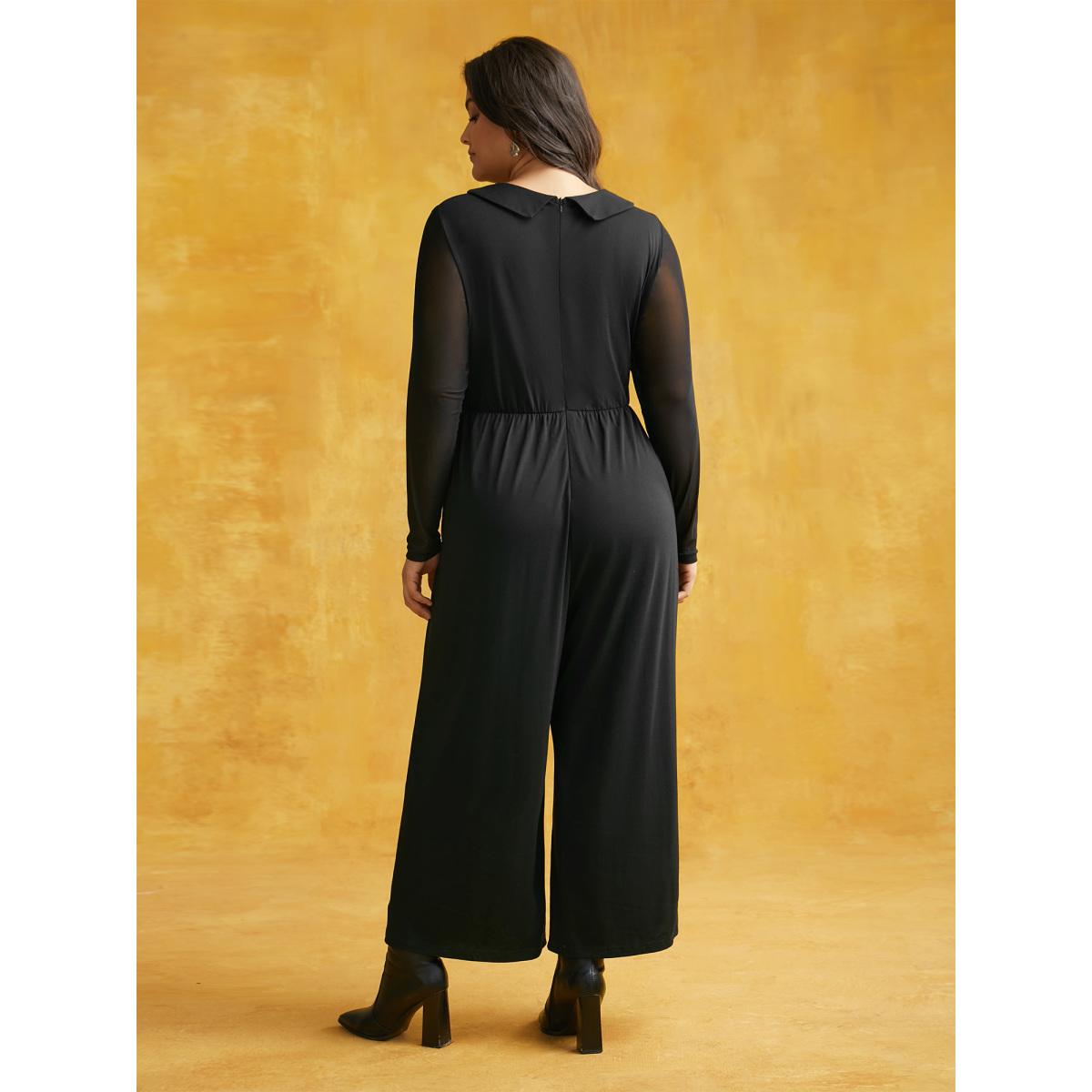 Plus Size Scarlet Stretch Fabric Spooky Cat Jumpsuit Women Playful Long Sleeve Round Neck Casual Loose Jumpsuits BloomChic 26/4X Product Image